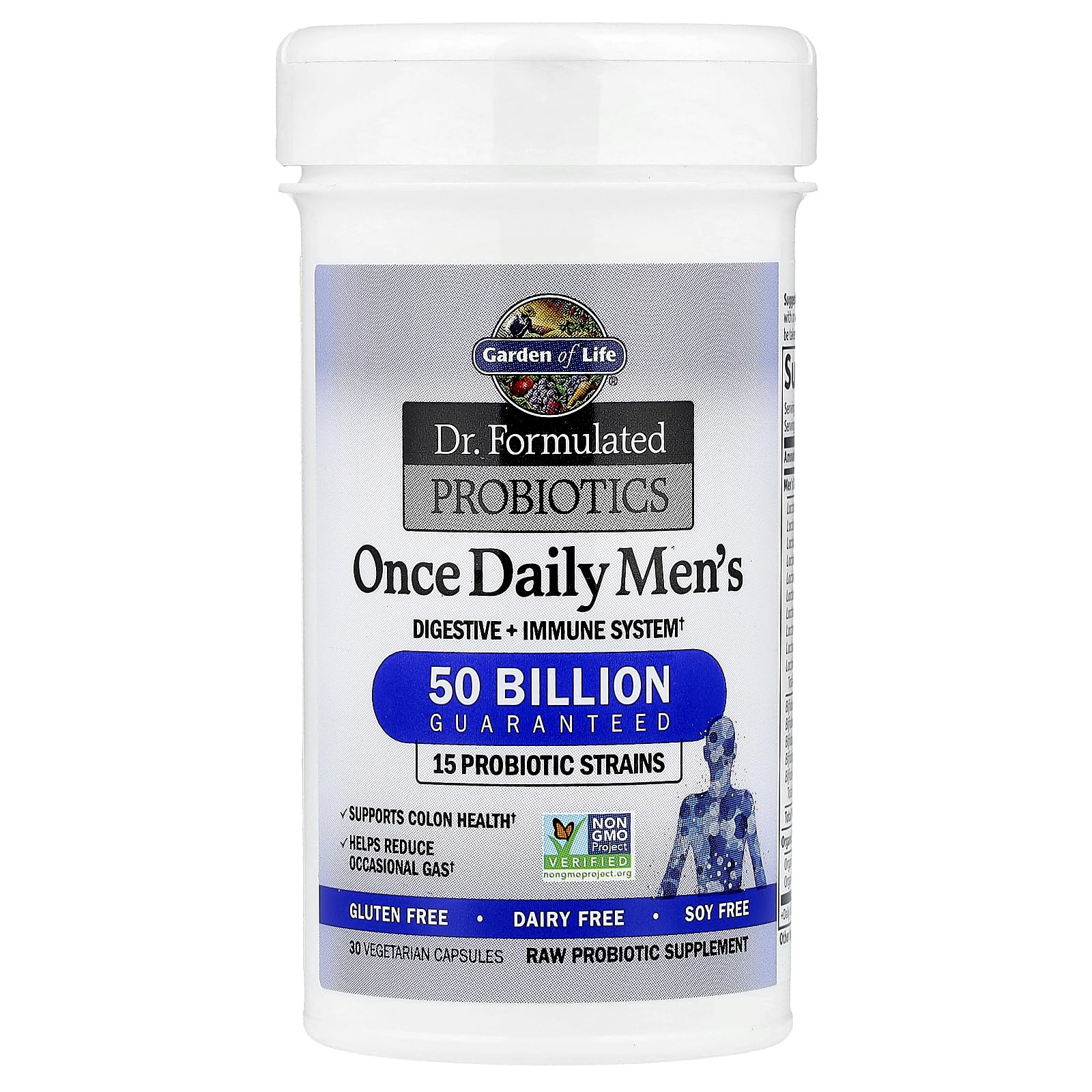 Garden of Life Probiotics for Men, Dr Formulated 50 Billion CFU 15 Probiotics for Digestive Health + Organic Prebiotic Fiber, Colon & Immune Support, Daily Gas Relief, Shelf Stable, 30 Capsules Garden of Life uk supplements
