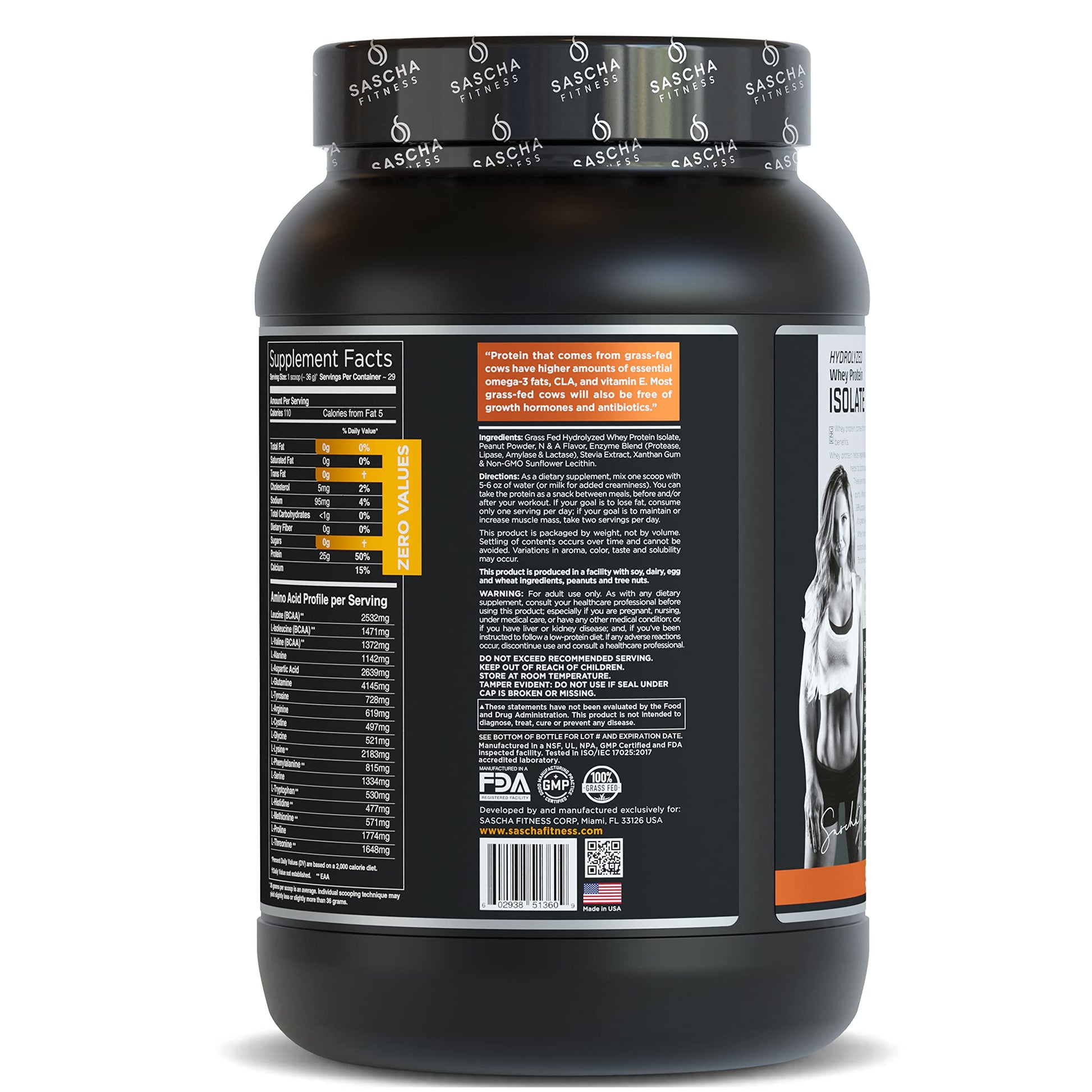 SASCHA FITNESS Hydrolyzed Whey Protein Isolate,100% Grass-Fed ,2.3 Pounds SASCHA FITNESS uk supplements