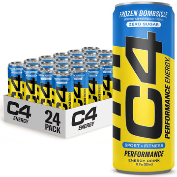 C4 Energy Drink 12oz (Pack of 24) - Frozen Bombsicle - Sugar Free Pre Workout Performance Cellucor uk supplements