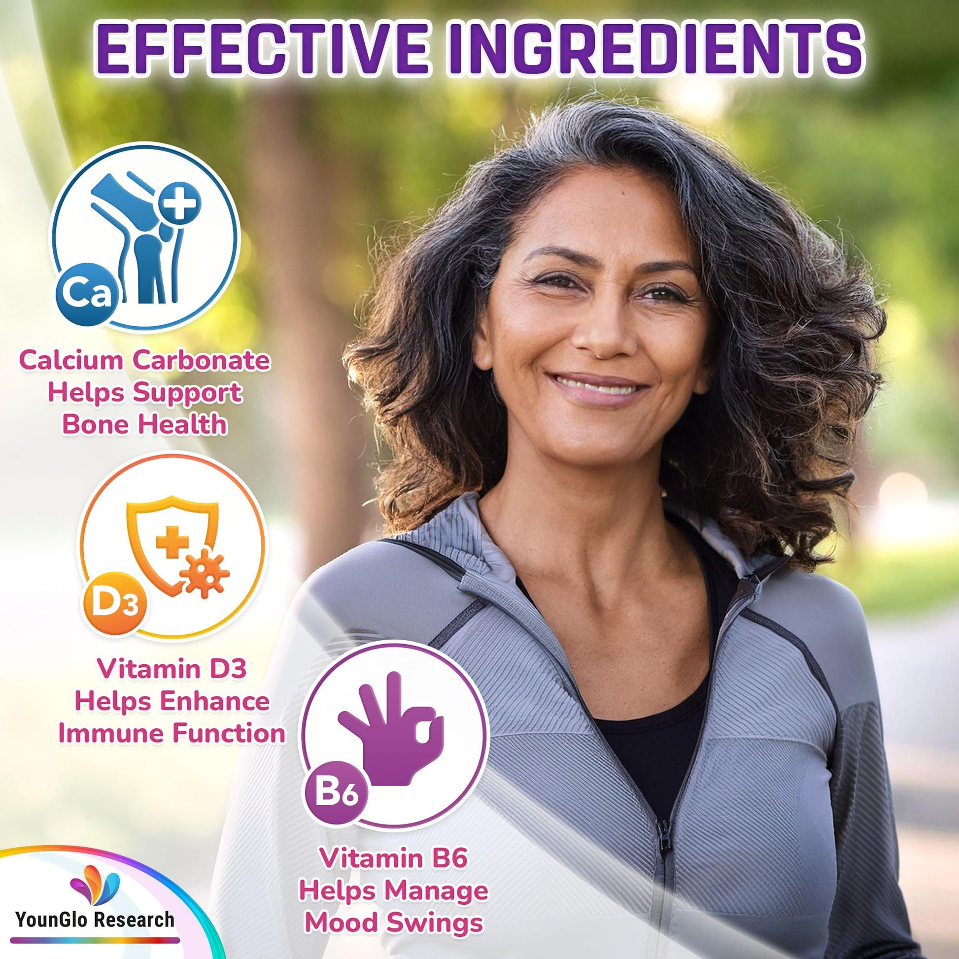 YounGlo Research Menopause Supplement - 120 Vegan Caplets - Menopause & Perimenopause Relief Support - Food and Dietary Vitamins - Multivitamin for Women YounGlo Research uk supplements