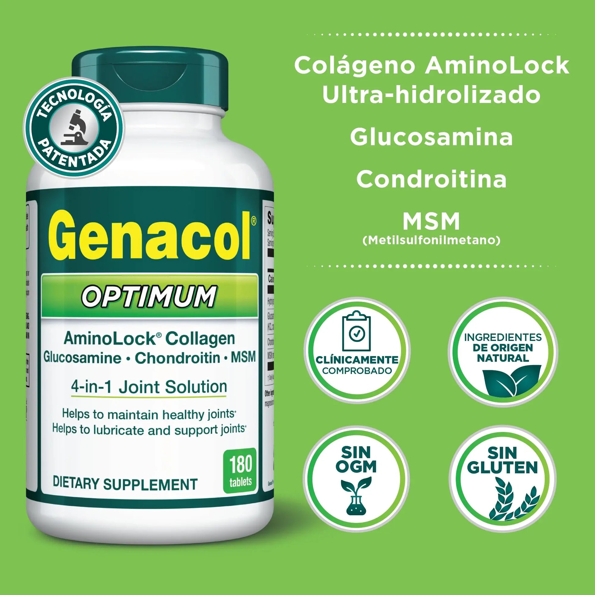 Genacol Optimum – Glucosamine, Chondroitin, MSM & Ultra-Hydrolyzed Collagen, Joint Support Tablets, 180 Count (60-Day Supply) Genacol uk supplements