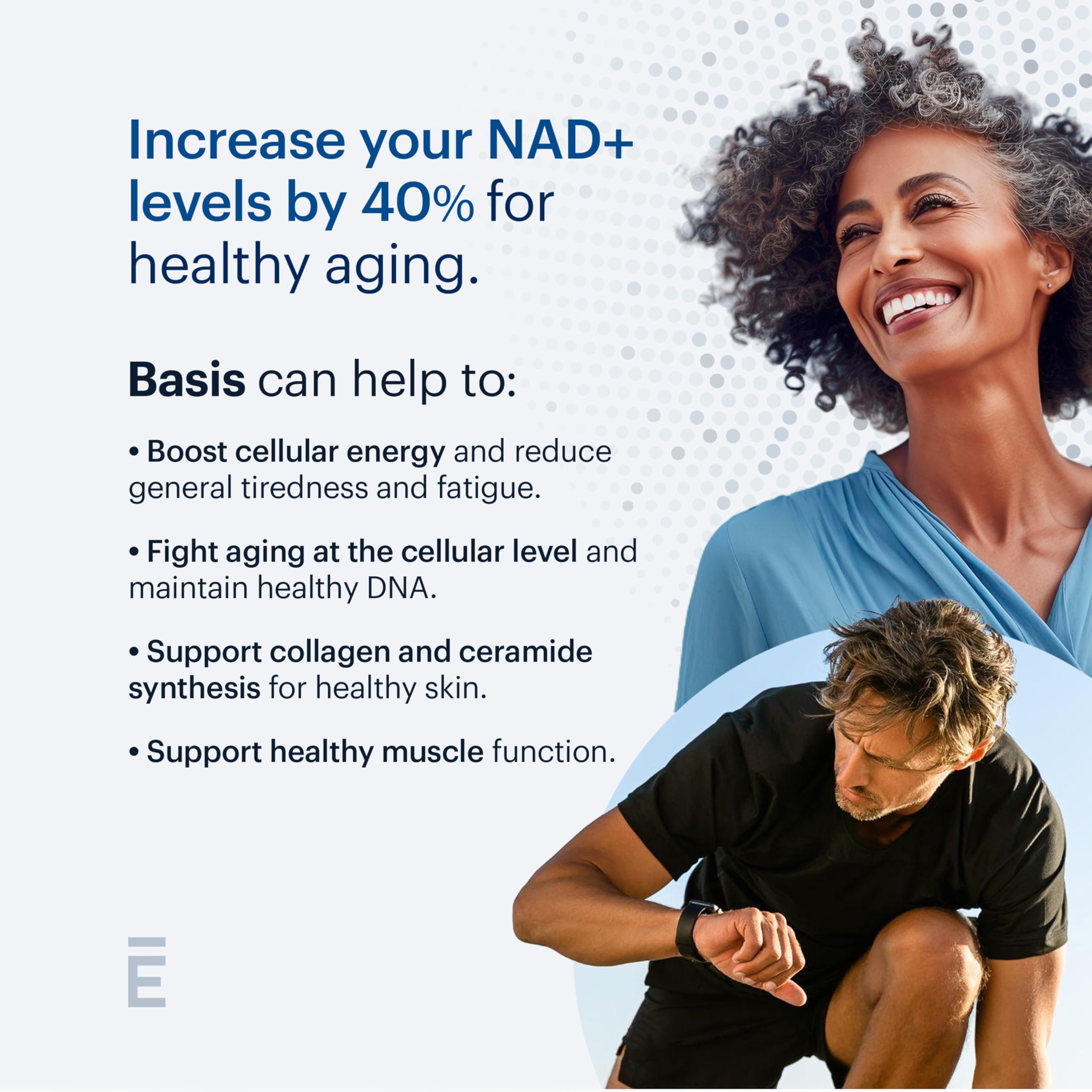 ELYSIUM Basis NAD Plus Supplement 30 Servings - with Nicotinamide Riboside 250mg and Pterostilbene 50mg - Healthy Aging Supplement & Cellular Energy ELYSIUM uk supplements
