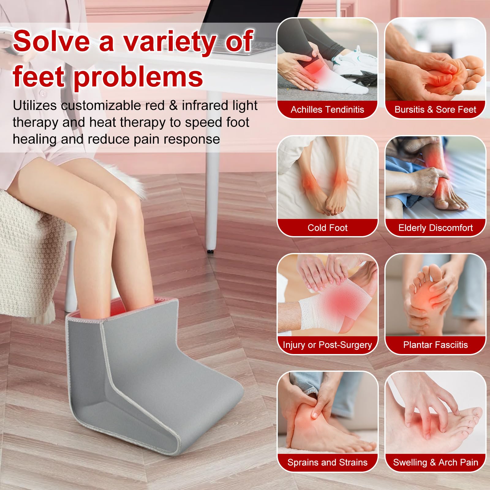 Red Light Therapy Boot for Feet, Infrared Light Therapy Slipper for Perfect Foot Care, Ideal for Ankle Rutollmit uk supplements
