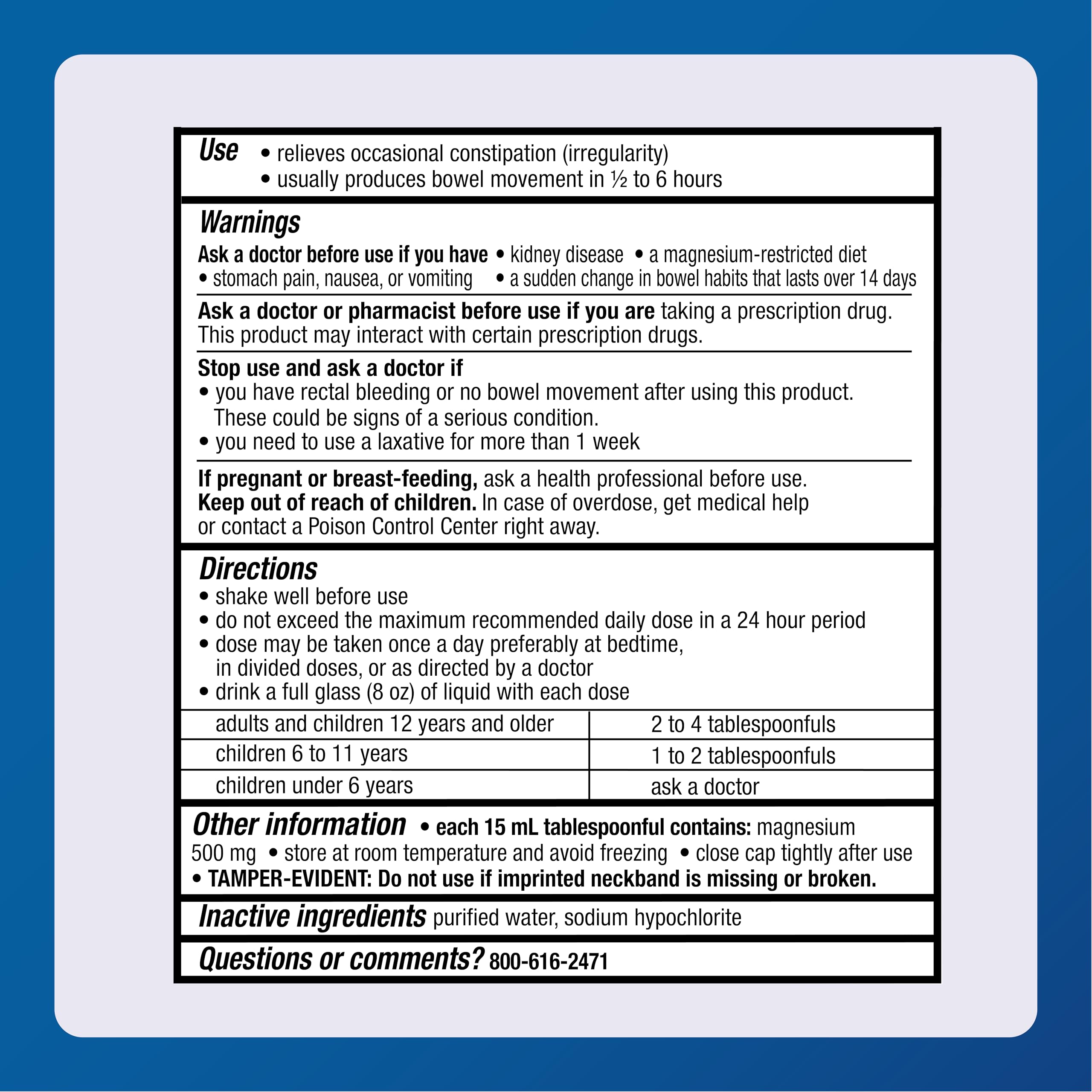 MAJOR Milk of Magnesia Saline Laxative - Original Flavor - Effective Overnight Relief - Stimulant-Free, Sugar-Free - 16 Fl Oz MAJOR uk supplements