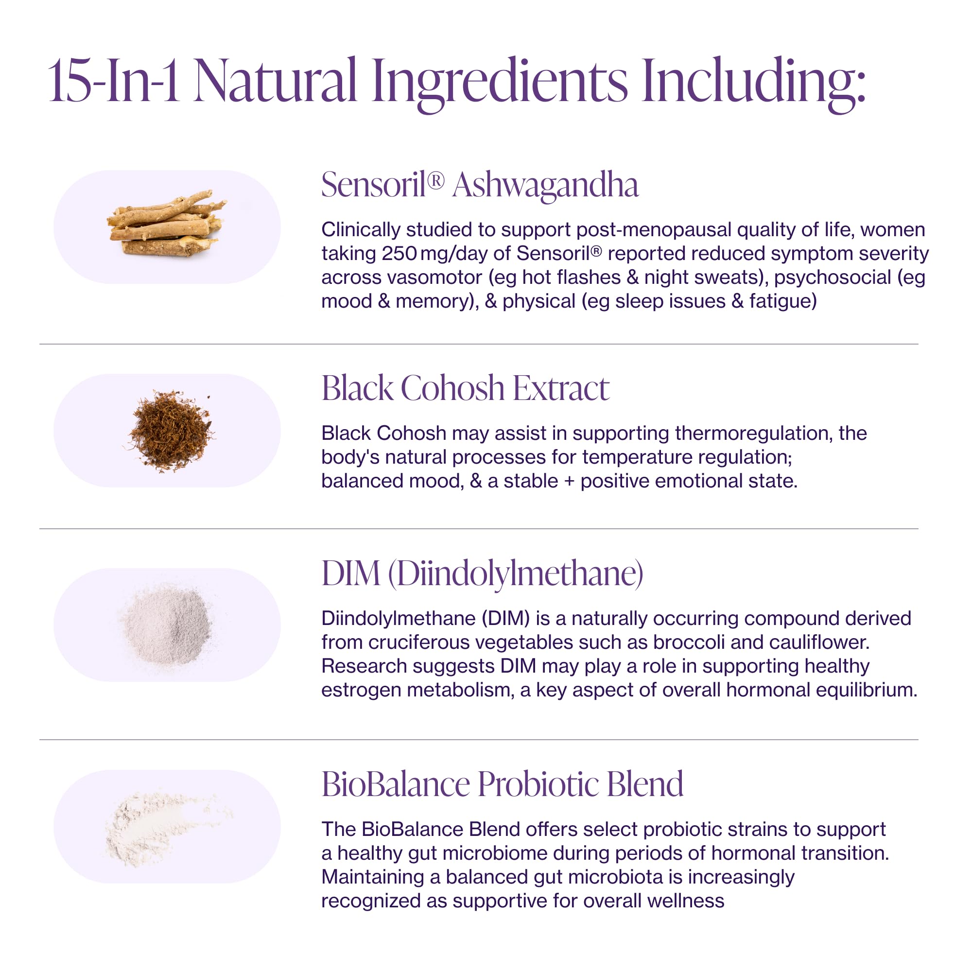 Menopause Supplements for Women - Natural Hormone Balance - Hot Flashes, Night Sweats, Sleep & Mood Support. with Sensoril® Ashwagandha, DIM, Chaste Berry & Black Cohosh Root - 60 Count Pure Micronutrients uk supplements