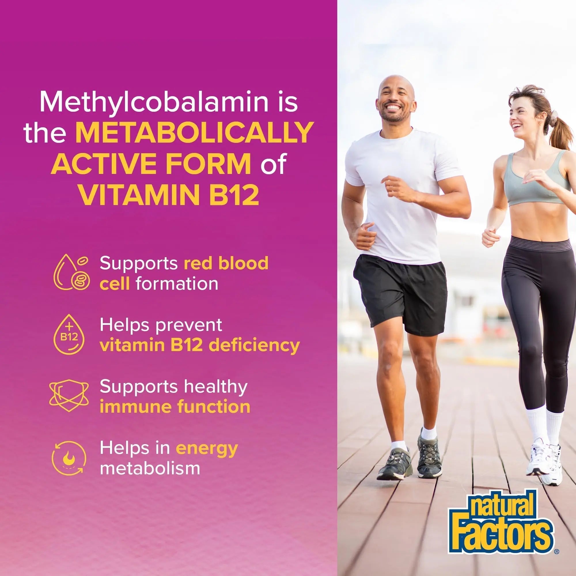 Natural Factors B12 Methylcobalamin, 10,000 mcg, Cherry, 30 Chewable Tablets Natural Factors uk supplements