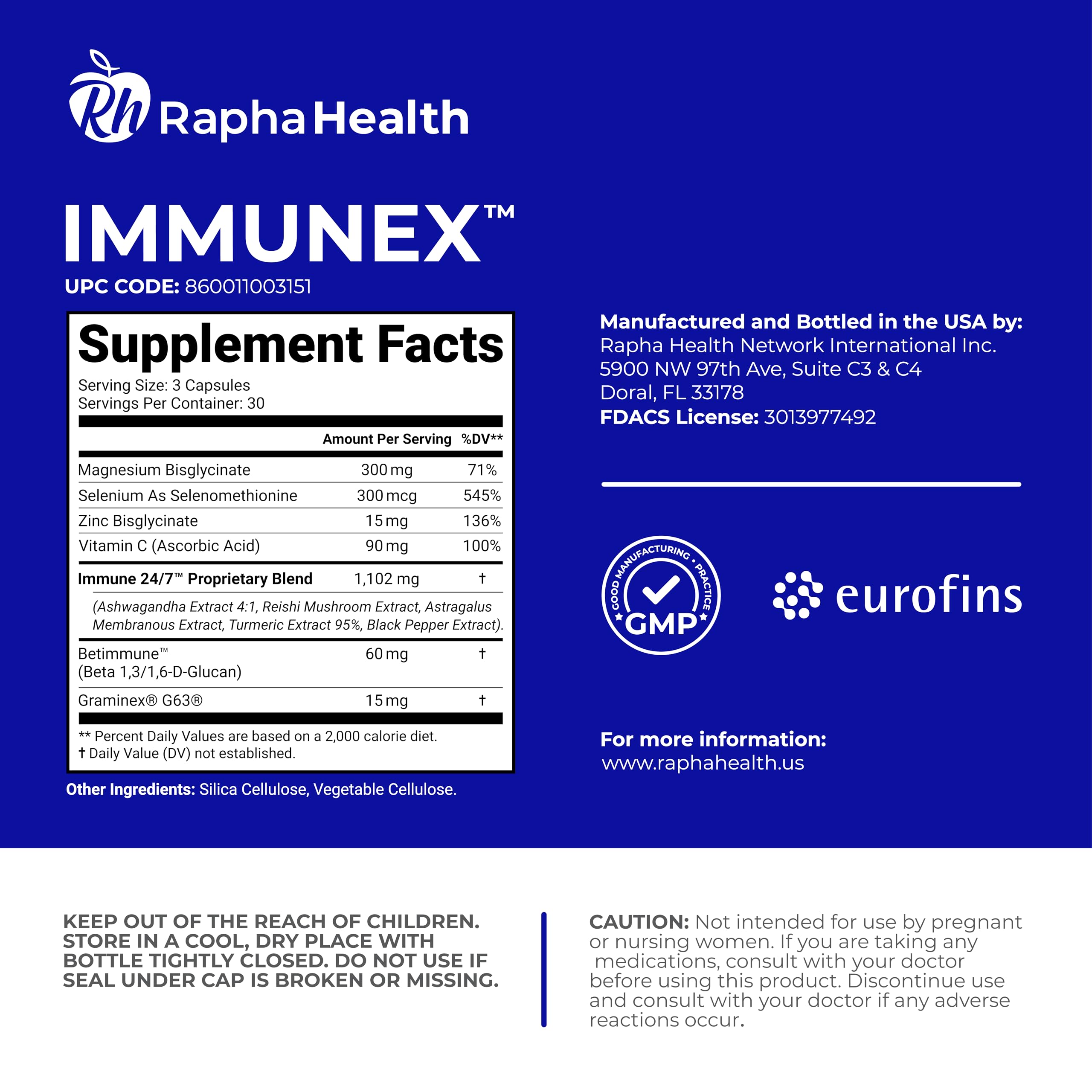 RAPHA HEALTH Immune 247 - Immune and Wellness Support | Gut & Antioxidant Booster | Magnesium, Selenium, Zinc, Vitamin C, Ashwagandha | 90 Capsules - 30 Servings RAPHA HEALTH uk supplements