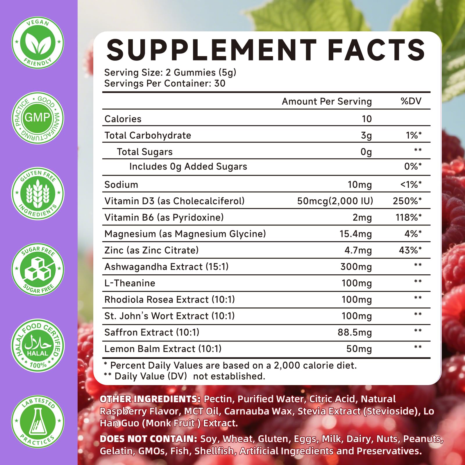 Saffron Supplement Gummies for Kids & Adults Supports Antioxidant Function with Ashwagandha, L-Theanine, Rhodiola Rosea, Lemon Balm, Vitamin D3, B6, Magnesium & Zinc – Raspberry Flavor, 60 Count Mchokuu uk supplements
