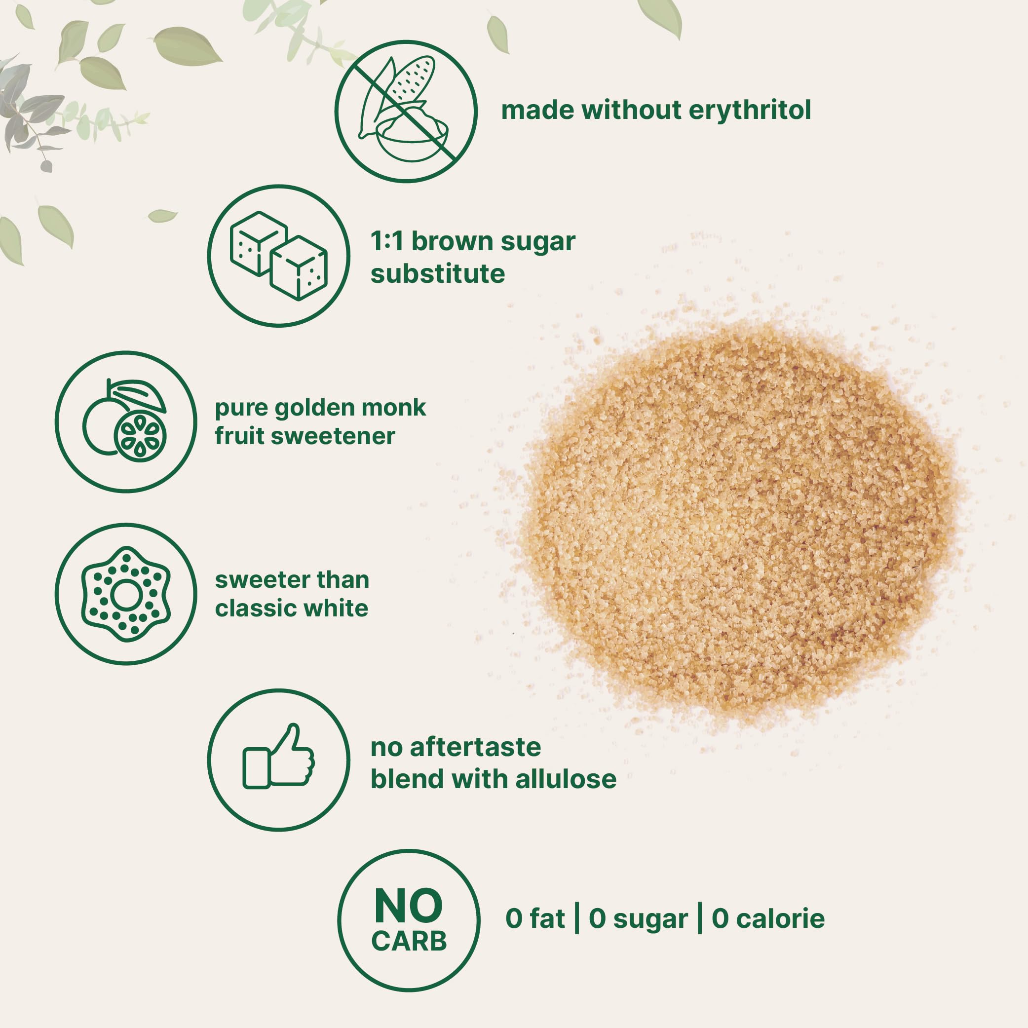 Golden Monk Fruit Sweetener with Allulose, 2 lbs | No Erythritol, No Aftertaste Micro Ingredients uk supplements