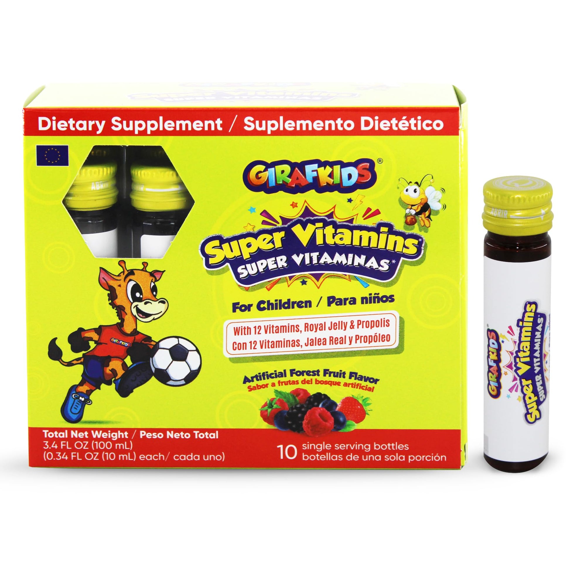 GirafKids Multivitamin Syrup + Super Vitamins Liquid Bundle for Kids Ages 4+ | Omega-3, Beta Glucan, Royal Jelly & Propolis | PHARMADEL uk supplements