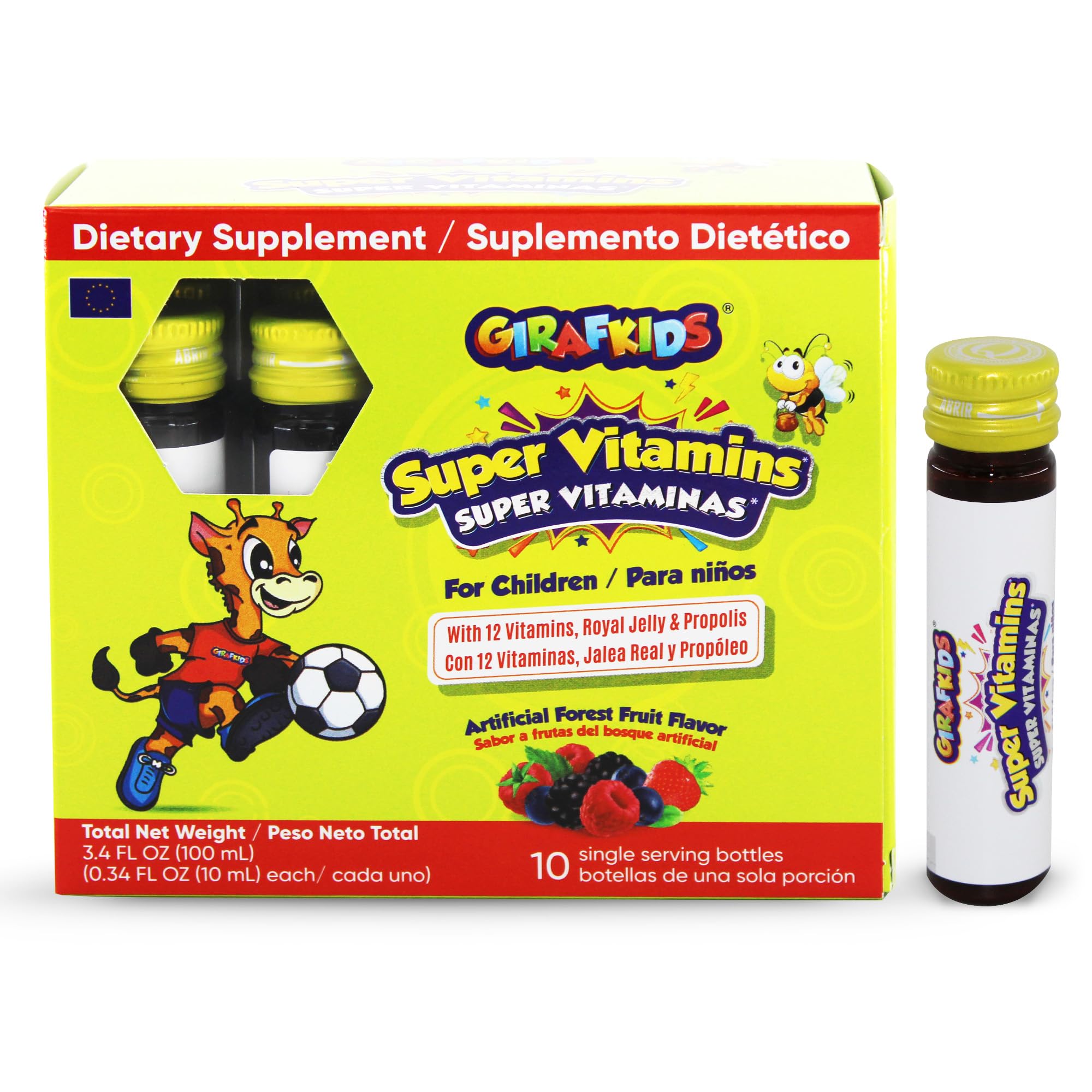 GirafKids Multivitamin Syrup + Super Vitamins Liquid Bundle for Kids Ages 4+ | Omega-3, Beta Glucan, Royal Jelly & Propolis | PHARMADEL uk supplements