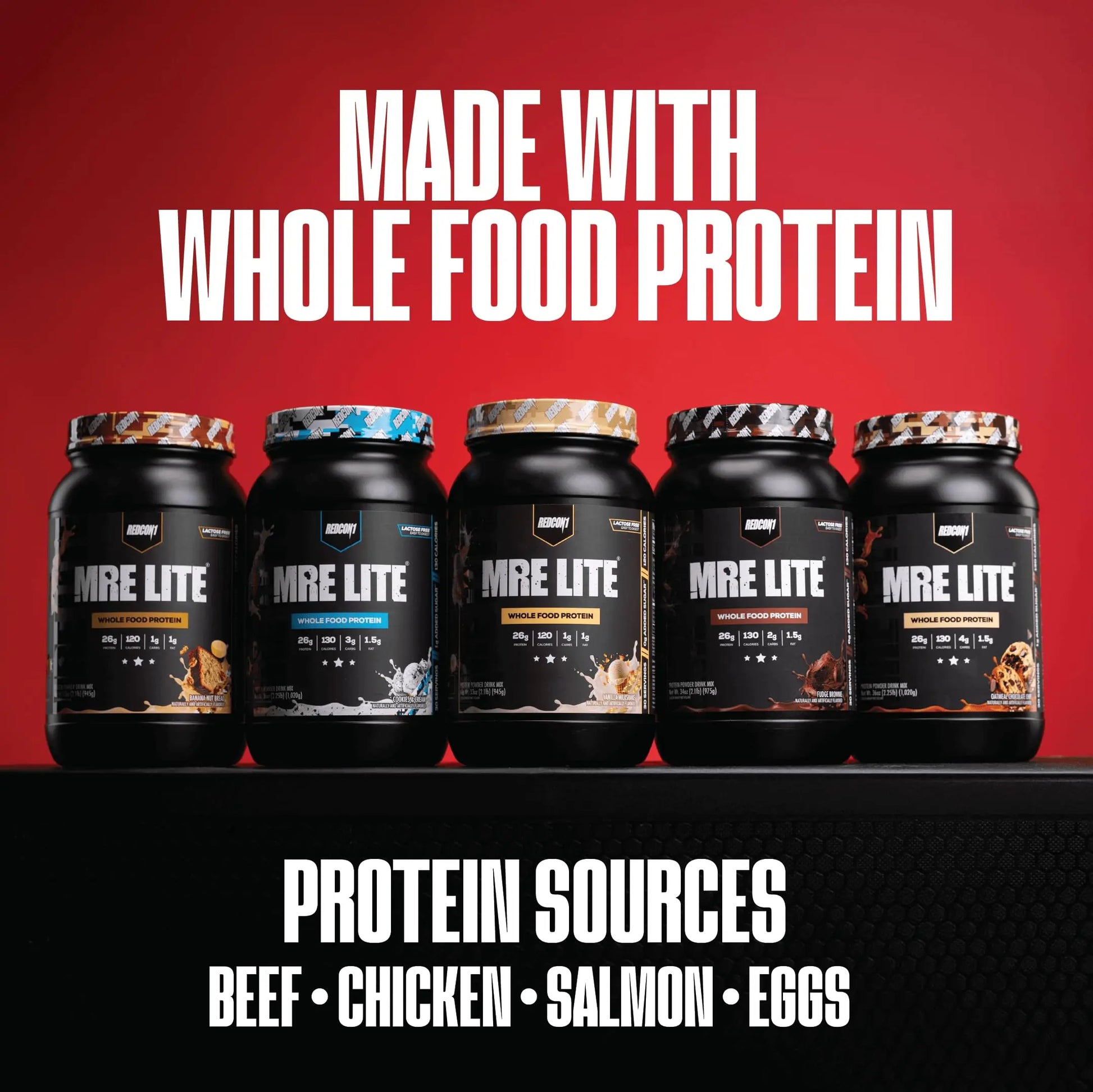 REDCON1 MRE LITE Whole Food Protein Powder, Vanilla Milkshake - Lactose Free & Sugar Free Meal Replacement with Animal Protein Blends - Easy to Digest Formula - Only 1g Carb per Serving (30 Servings) REDCON1 uk supplements
