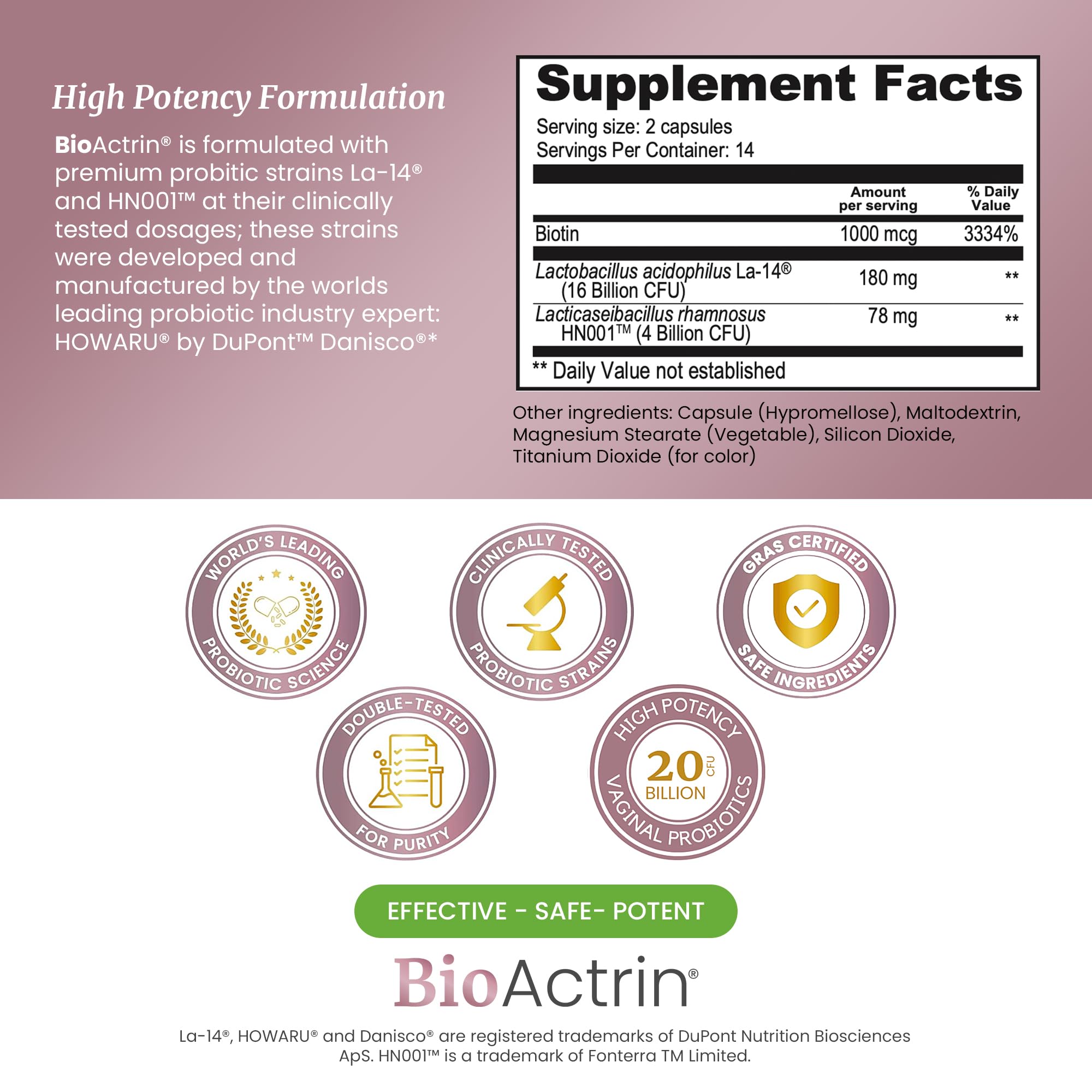 Bioactrin Vaginal Probiotics for Women - Formulated Bacterial Vaginosis Treatment, Yeast Infection SIGNIFY NATURE uk supplements