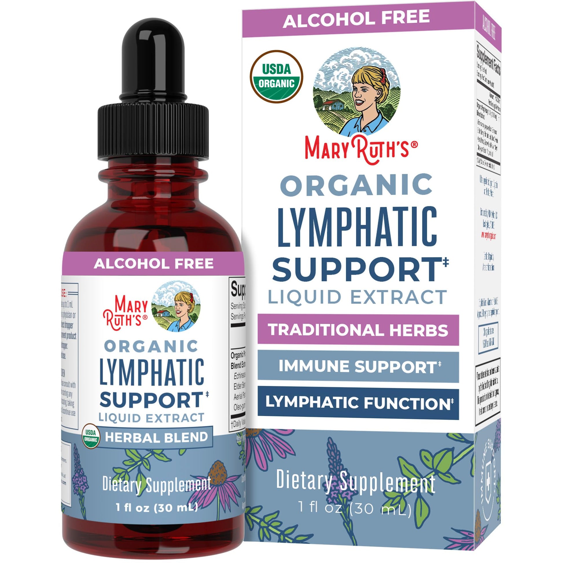 Lymphatic Support Drops by MaryRuth's | USDA Organic Lymphatic Cleanse Immune Support Supplement| Lymphatic Support with Echinacea & Elderberry | Blue Vervain | Vegan | Non-GMO | 30 Servings MARYRUTH'S uk supplements