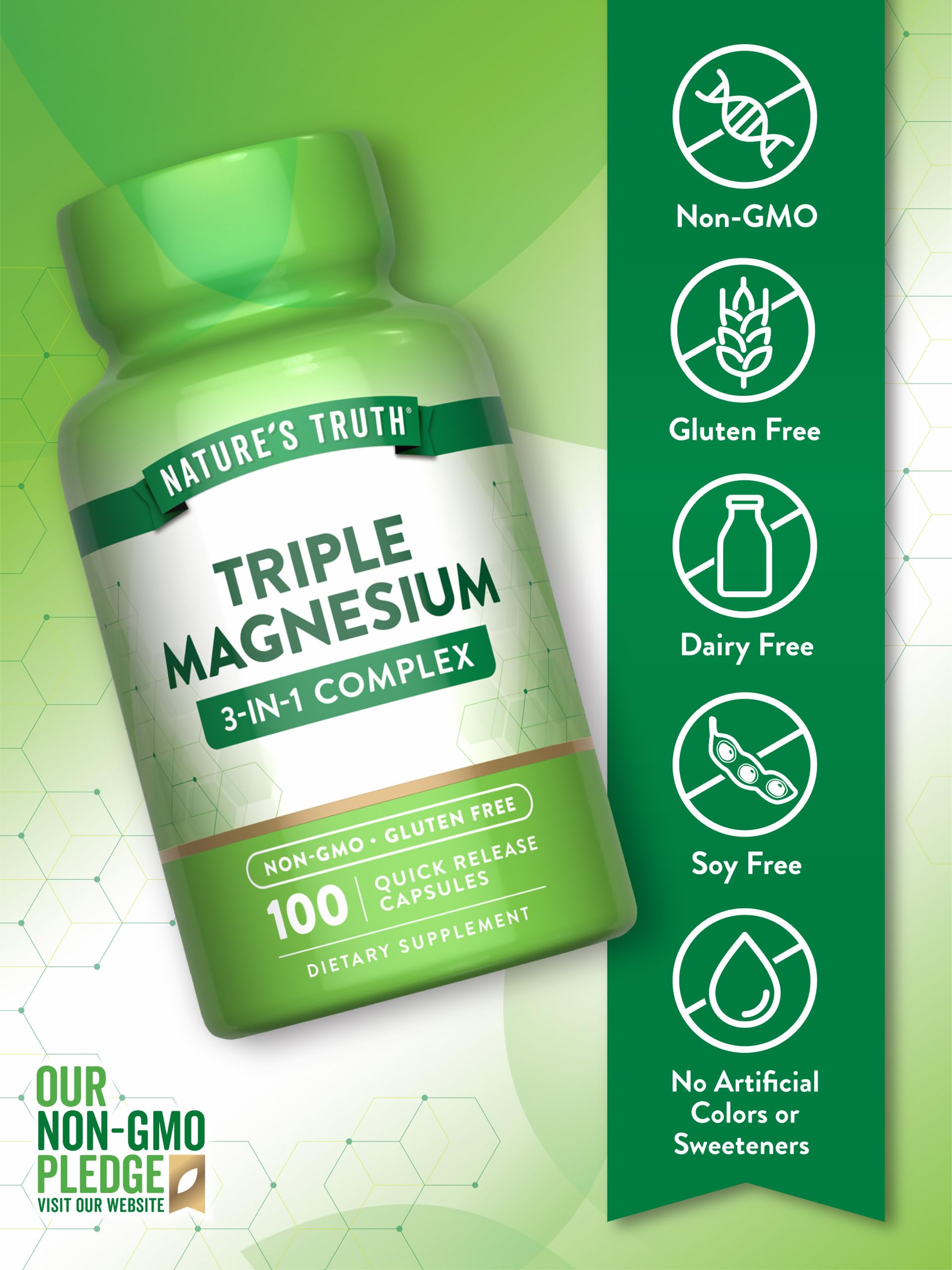 Nature's Truth Triple Magnesium Complex Supplement | 100 Capsules | 420 mg Magnesium Oxide, Citrate & Aspartate | Non-GMO & Gluten Free Nature's Truth uk supplements
