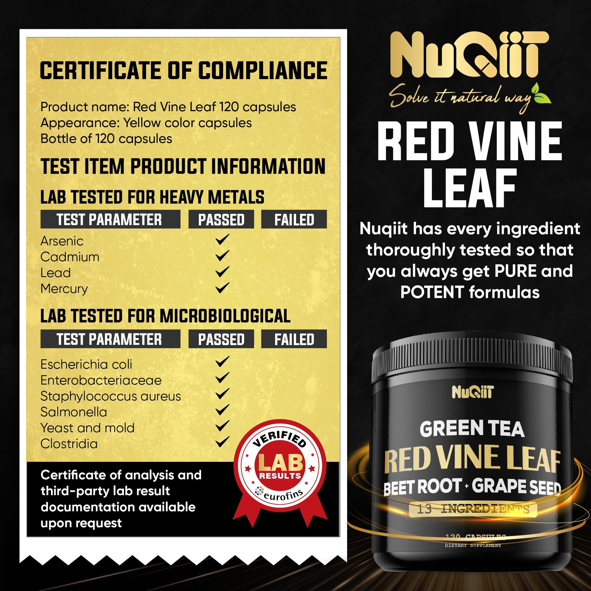 Red Vine Leaf Extract 15000mg Beet Root 3000mg Organic Green Tea 3000mg Supplement & More - Support Heart Health, Strength, Immune System & Body Management - 120 Vegan Capsules for 2-Month Supply NUQIIT uk supplements