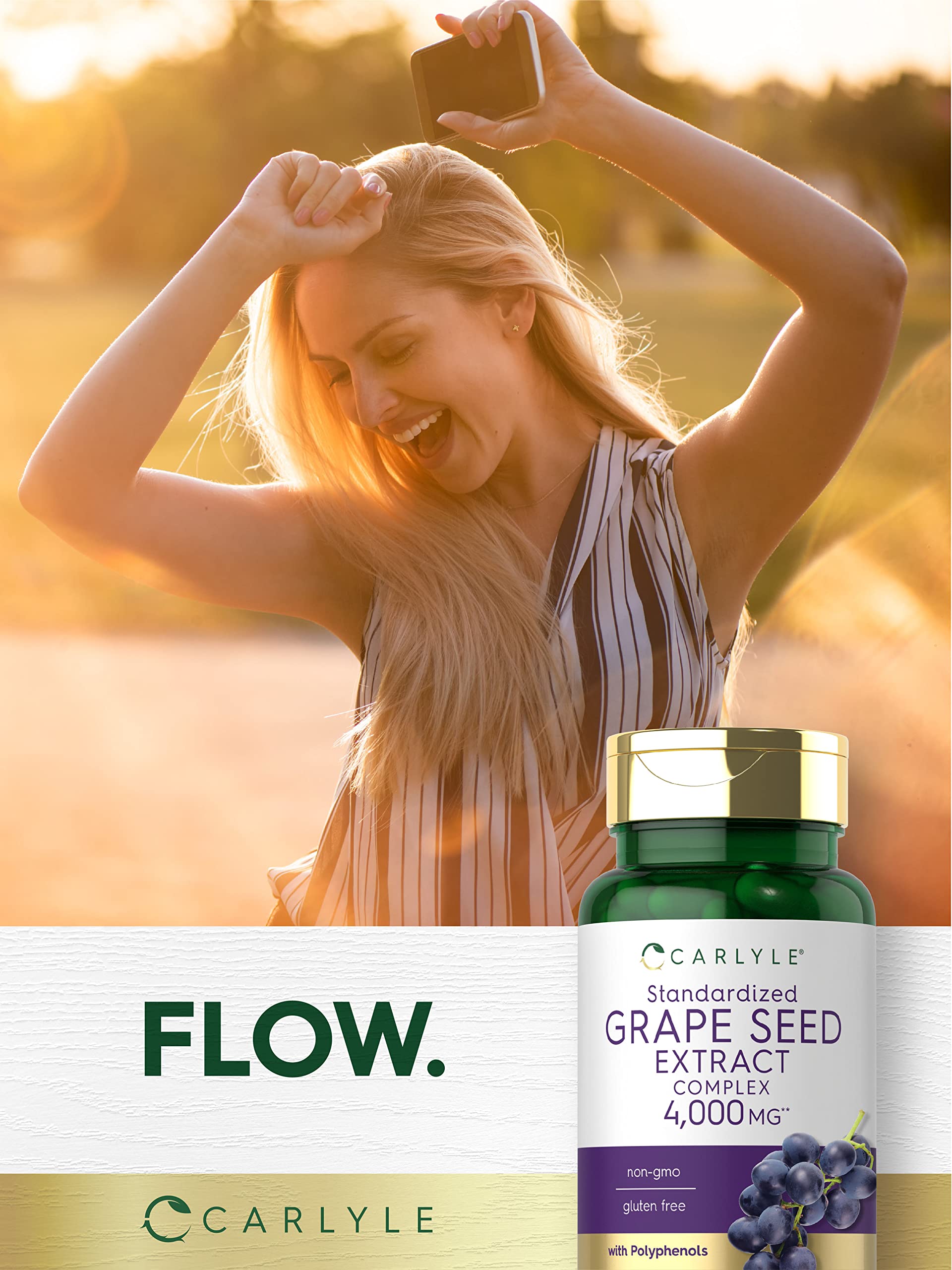 Carlyle Grape Seed Extract 4,000mg | 120 Quick Release Capsules | Standardized Extract Carlyle uk supplements