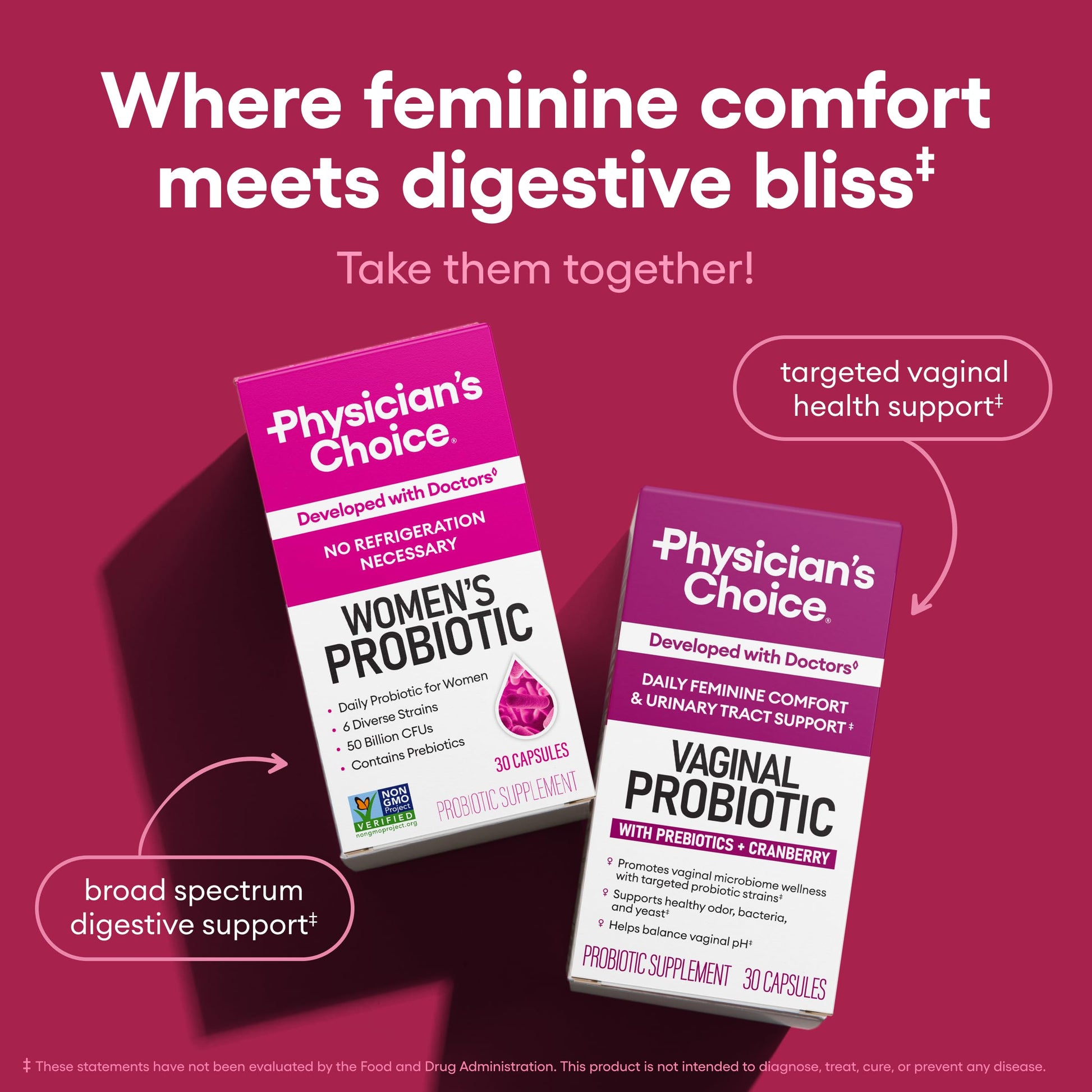 Physician's CHOICE Probiotics for Women - PH Balance, Digestive, UT, & Feminine Health - 50 Billion CFU - 6 Unique Strains for Her - Organic Prebiotics, Cranberry Extract+ - Women Probiotic - 30 CT Physician's CHOICE uk supplements