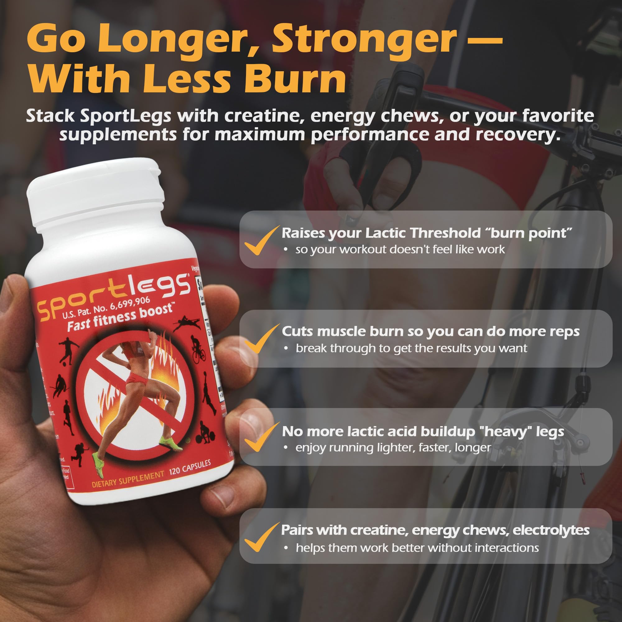 SPORTLEGS Pre-Exercise Metabolic Primer for Runners, Cyclists and Endurance Athletes - Helps Muscles Use Lactate as Fuel for Smoother, Longer-Lasting Efforts - NSF Certified for Sport - 120 Capsules SPORTLEGS uk supplements