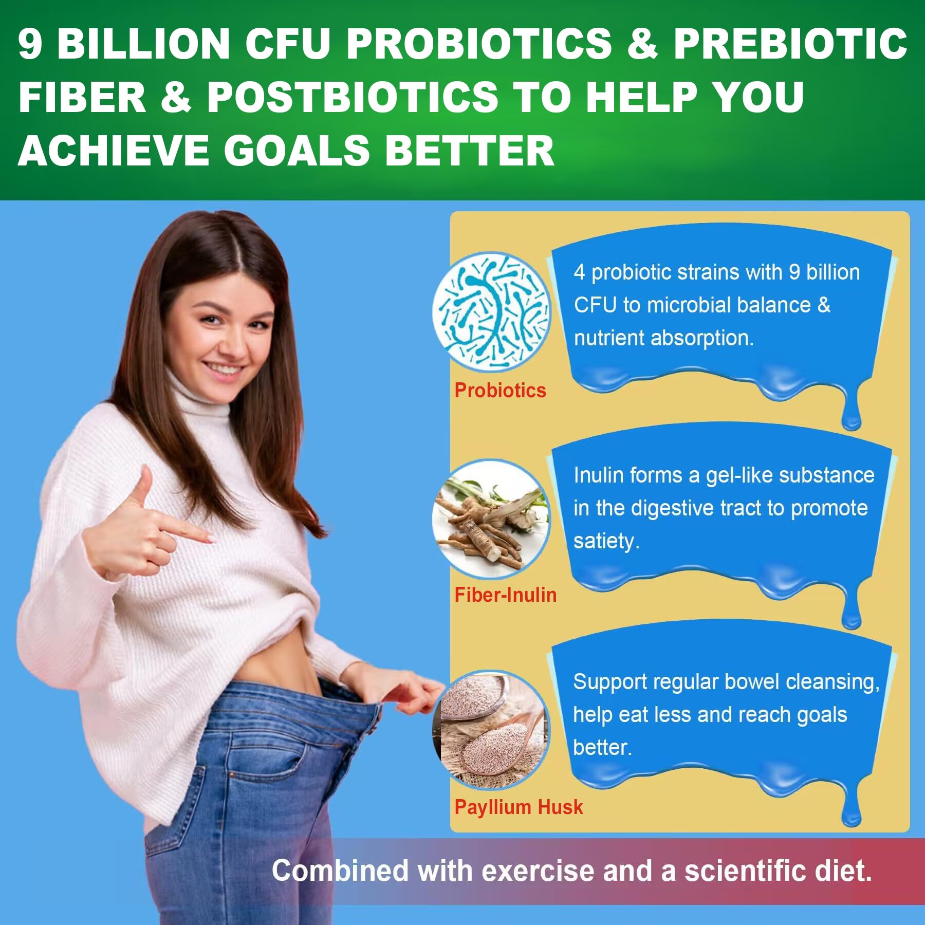 Butyrate Gummies with Probiotic + Prebiotic + Postbiotic, Omega-3 500mg,Fiber with 9 Billion CFU Probiotics, Calcium & Magnesium, Inulin,Psyllium Husk for Digestive Health,Bloating Support,Sugar Free Nextdia uk supplements