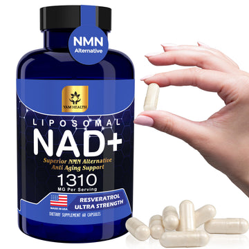 YAM Health Liposomal NAD Nicotinamide Riboside Equivalent with Trans-Resveratrol 300mg, Premium Halal NAD Supplement for Energy Metabolism, DNA Repair and Longevity, Vegan, Non-GMO (60 Count) YAM Health uk supplements
