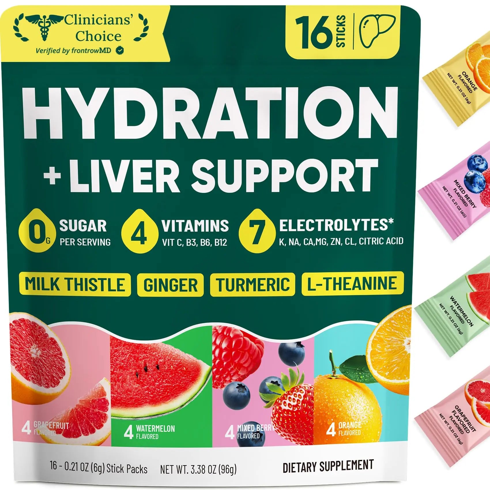 Venture Pal Hydration Packets + Liver Support- Liquid Daily IV Electrolyte Powder Packets with 7 Electrolytes & 5 Vitamins, Milk Thistle + L-Theanine | Sugar-Free Venture Pal uk supplements