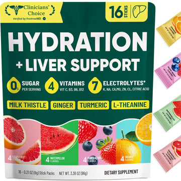 Venture Pal Hydration Packets + Liver Support- Liquid Daily IV Electrolyte Powder Packets with 7 Electrolytes & 5 Vitamins, Milk Thistle + L-Theanine | Sugar-Free Venture Pal uk supplements