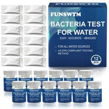 Coliform Bacteria Test Kit: 12-Pack Easy at-Home Well, Tap, Pool, Spring, Pond, Lake Drinking Water Quality Test FUNSWTM uk supplements