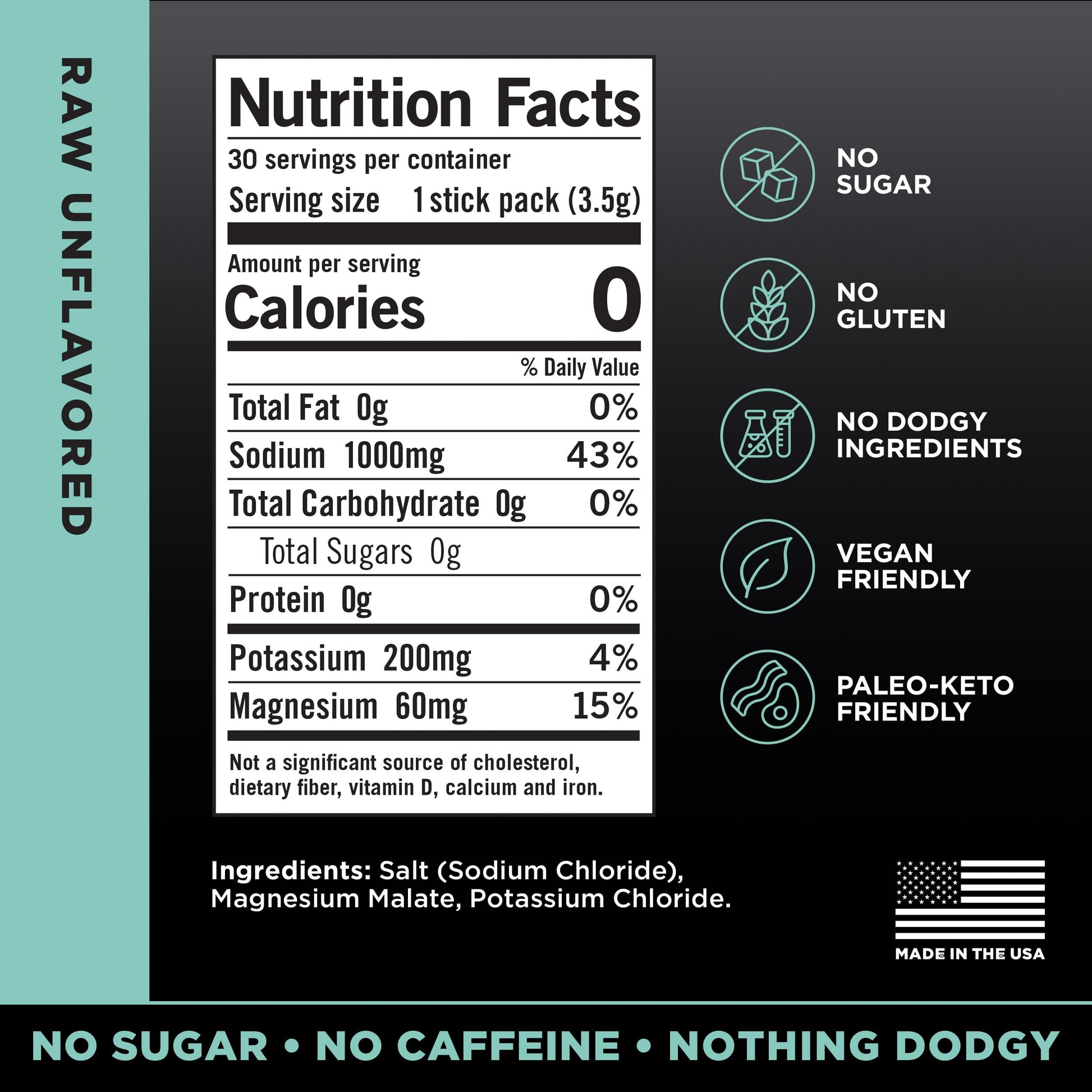 LMNT Zero Sugar Electrolytes - Raw Unflavored Salt | Drink Mix | 30-Count Drink LMNT uk supplements