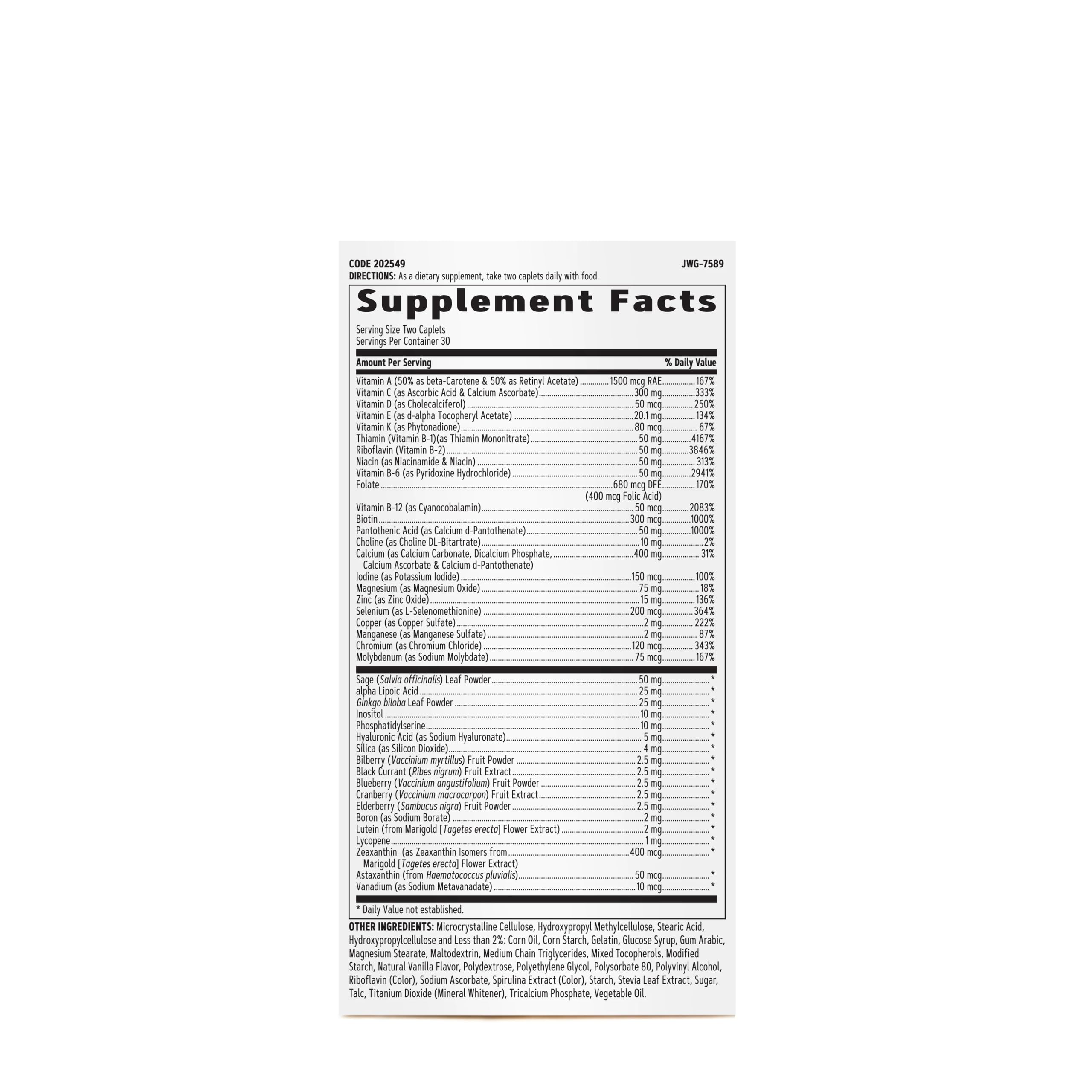 GNC Women's Multivitamin 50 Plus |Supports Bone, Eye, Memory, Brain and Skin Health GNC uk supplements