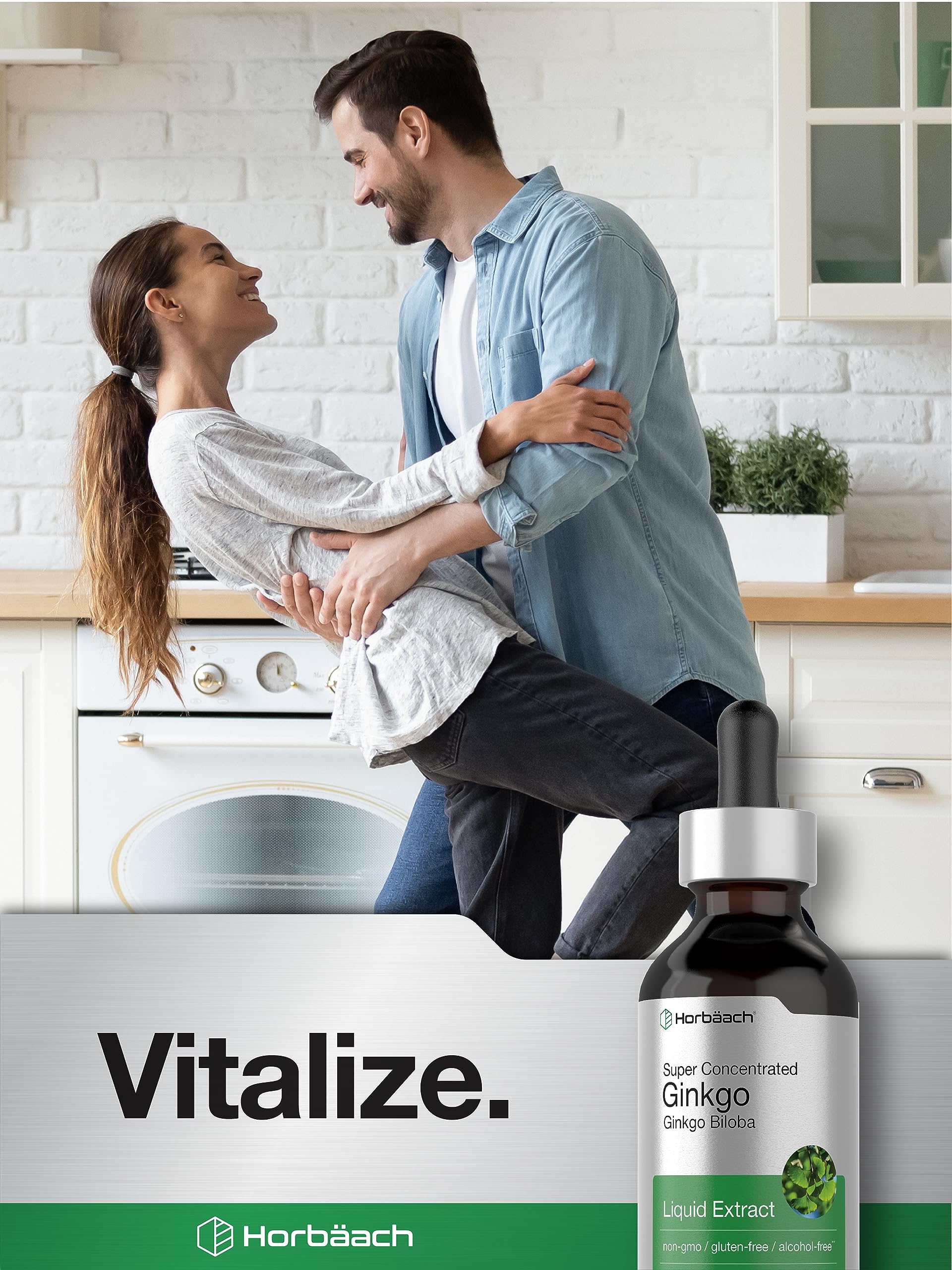 Ginkgo Biloba Extract Liquid 2 fl oz | Alcohol-Free Herb Supplement | Vegetarian Horbäach uk supplements