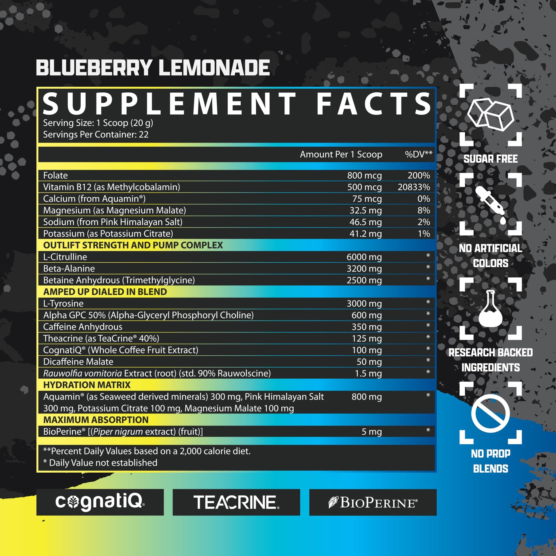 OUTLIFT Amped Max Dosed Pre Workout Powder, 6G Citrulline, 3.2G Beta Alanine Nutrex Research uk supplements