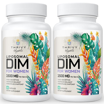 ThrivyThystle Liposomal DIM 400 mg - Hormone Balance, Estrogen Support for Women, DIM Supplement with Vitamin E, Evening Primrose, Black Cohosh, Omega-3 Fatty Acids (120 Capsules) ThrivyThystle uk supplements
