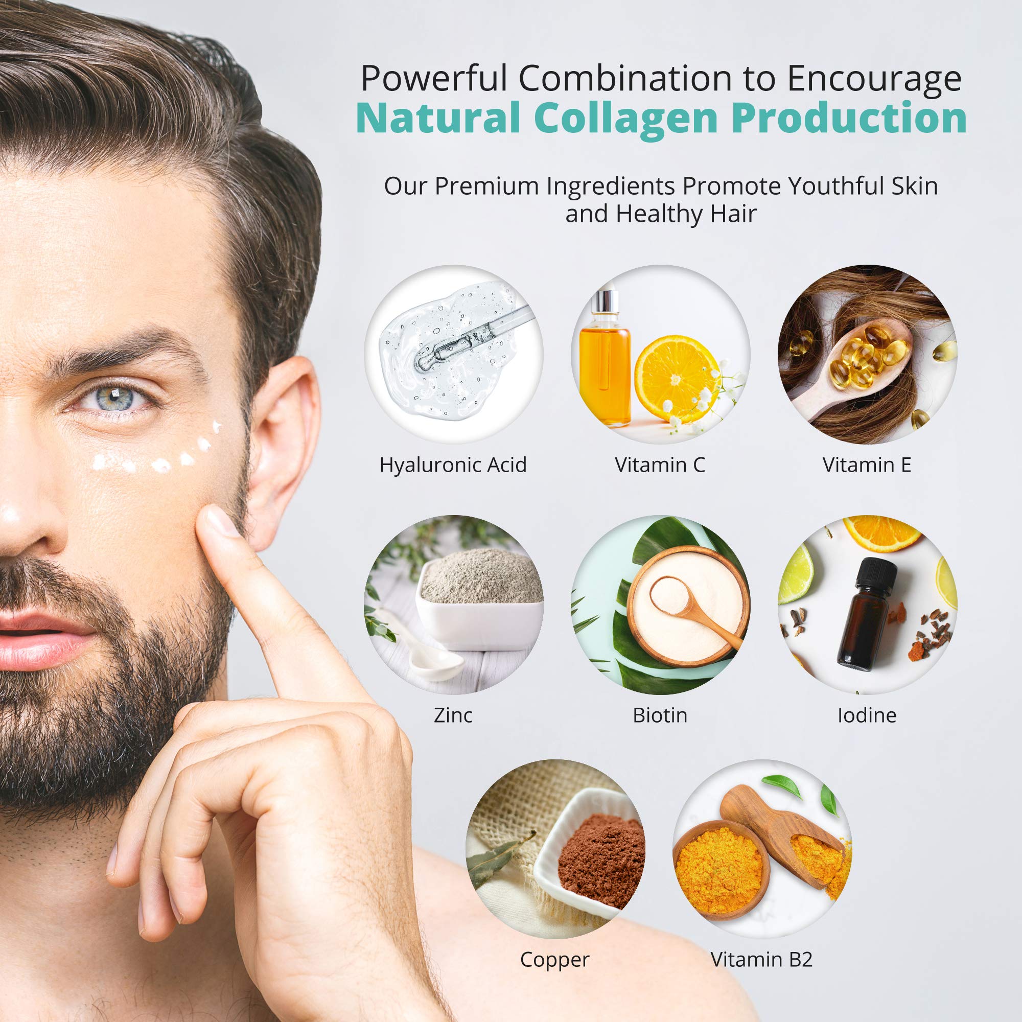 Marine Collagen Capsules 1000mg - 120 Capsules - 9 Powerful Skin Supporting Nutrients VitaBright uk supplements