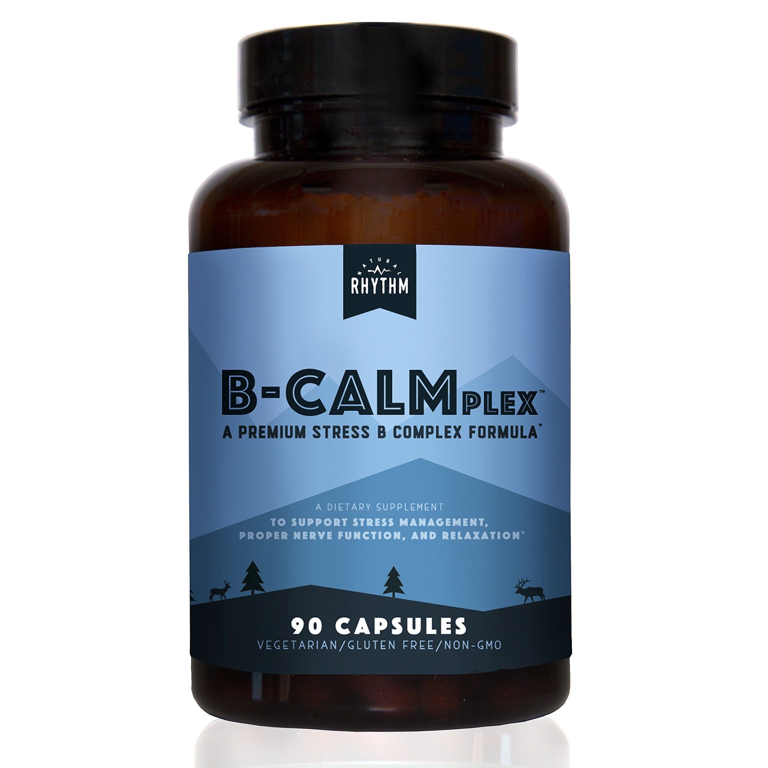 Natural Rhythm B-CALMplex B-Complex Vitamin Supplement, Comprehensive B Vitamin Blend with Methylfolate & B12, 3 Month Supply, 90 Capsules