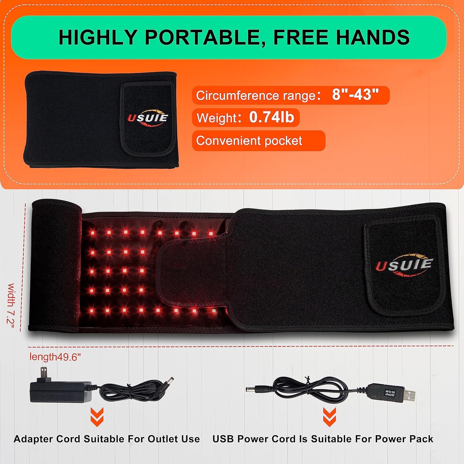 USUIE Red Light Therapy Belt, Infrared Light Therapy Wrap Red Light Therapy Device USUIE uk supplements