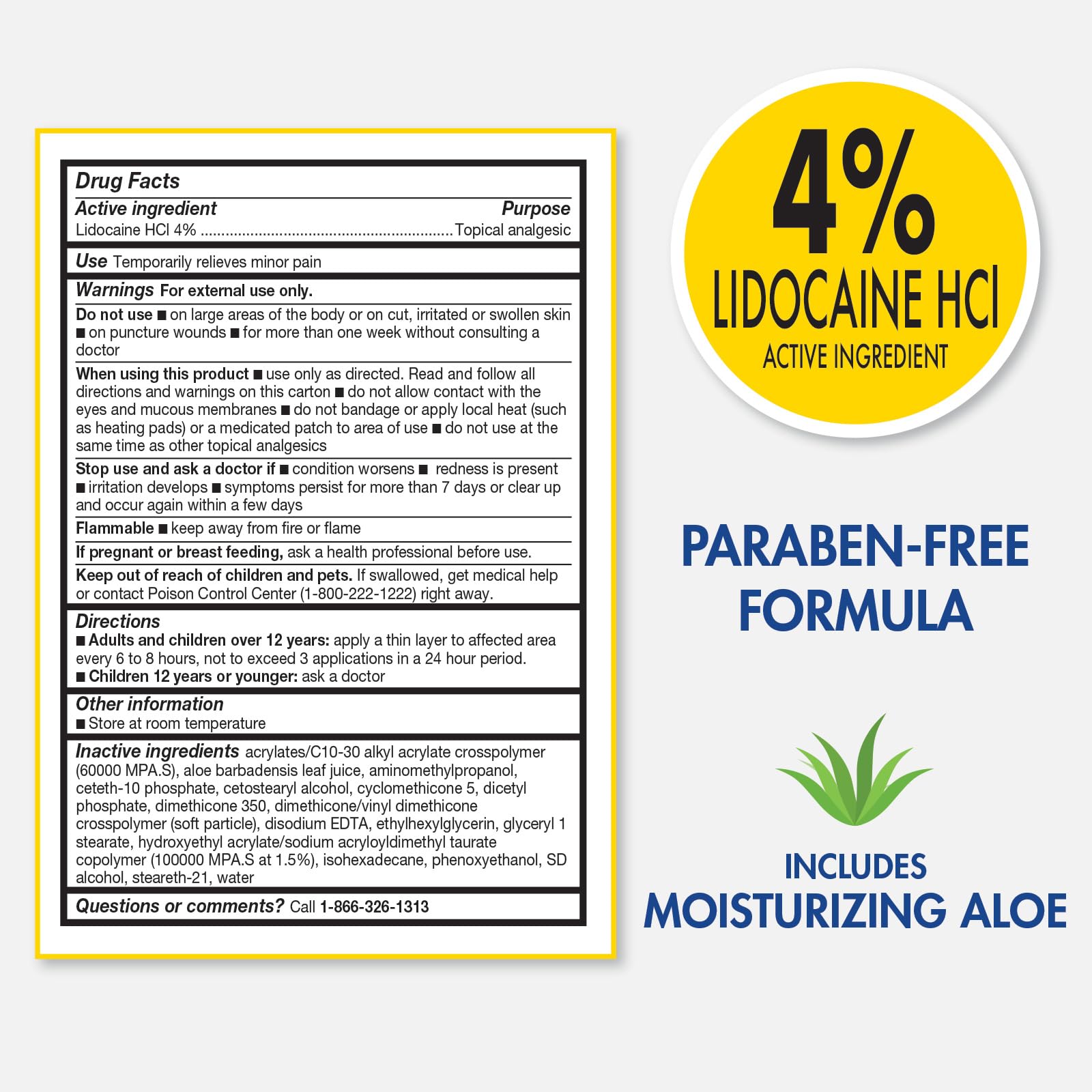 TheraCare 4% Lidocaine Roll-On | OTC Strength | Pain Relief Liquid | 2.5 oz. 73 mL | Non-Greasy, Unscented Formula | Topical Anesthetic Thera Care uk supplements