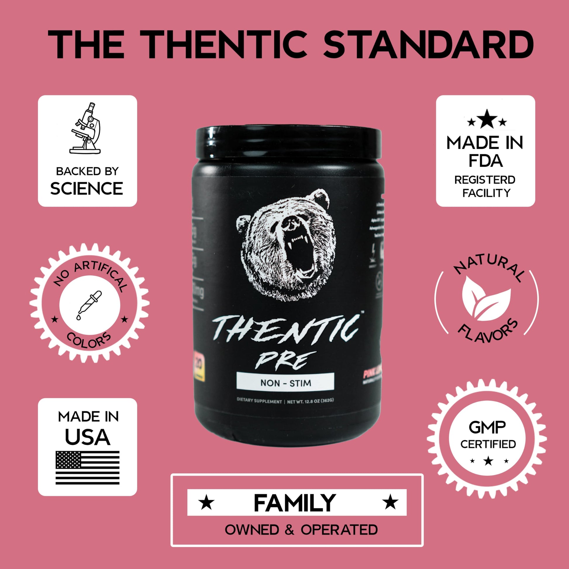 THENTIC Caffeine Free Pre Workout - Naturally Flavored & Sweetened Nootropic Non-Stim THENTIC uk supplements