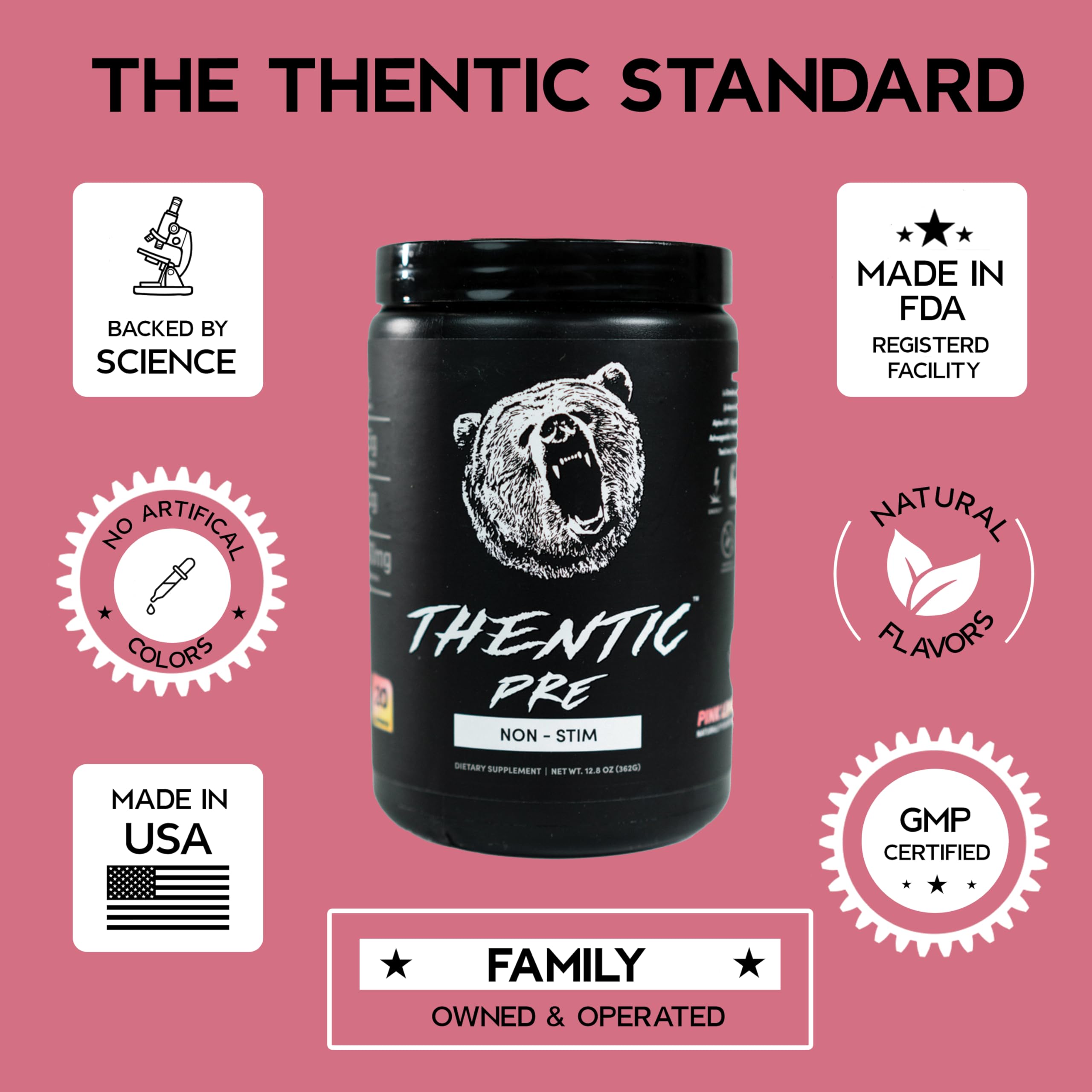 THENTIC Caffeine Free Pre Workout - Naturally Flavored & Sweetened Nootropic Non-Stim THENTIC uk supplements