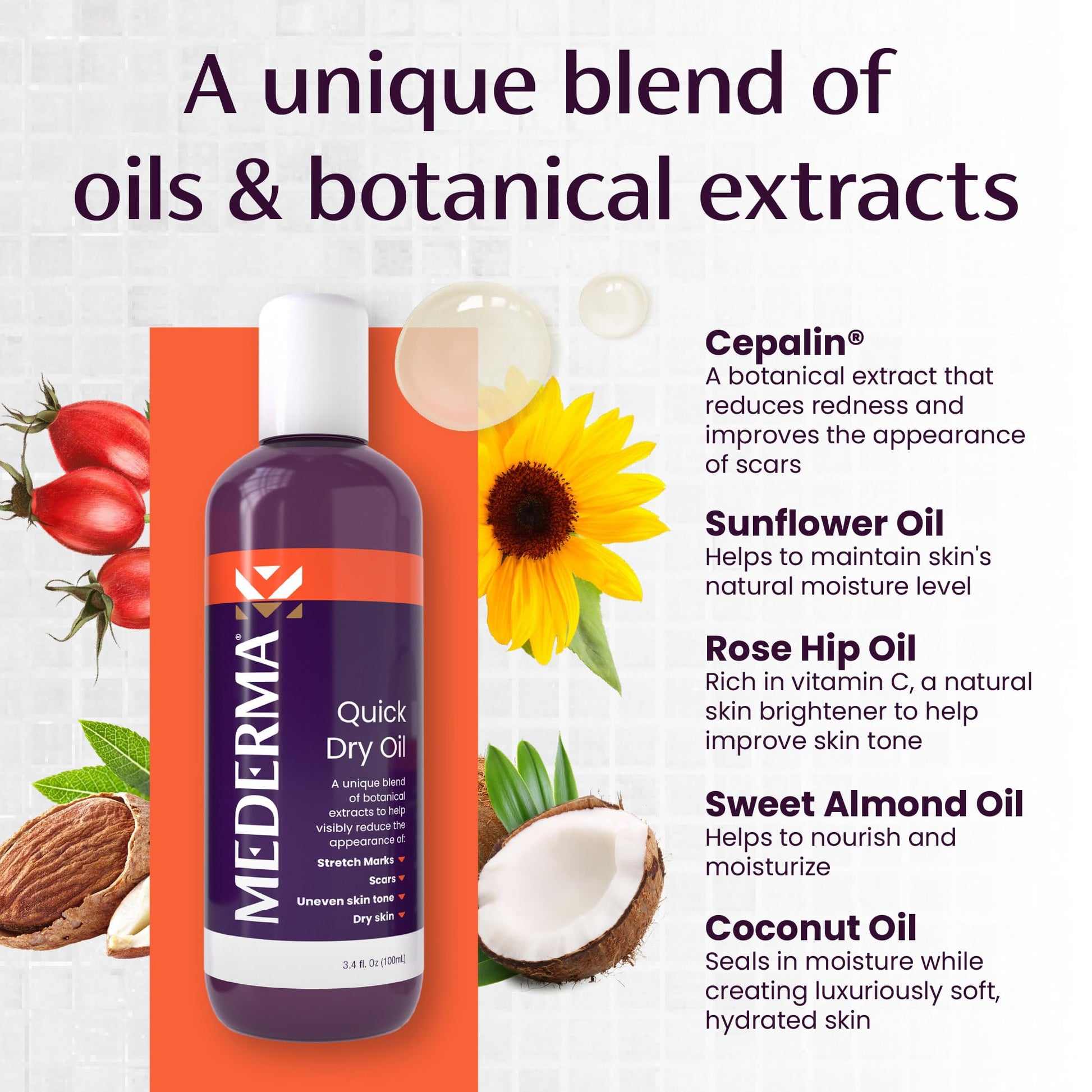 Mederma Quick Dry Oil, Scar and Stretch Mark Treatment, Helps to Improve the Appearance with Natural Botanical Extracts, Paraben Free, Fast-Absorbing, 3.4oz (100ml) Mederma uk supplements