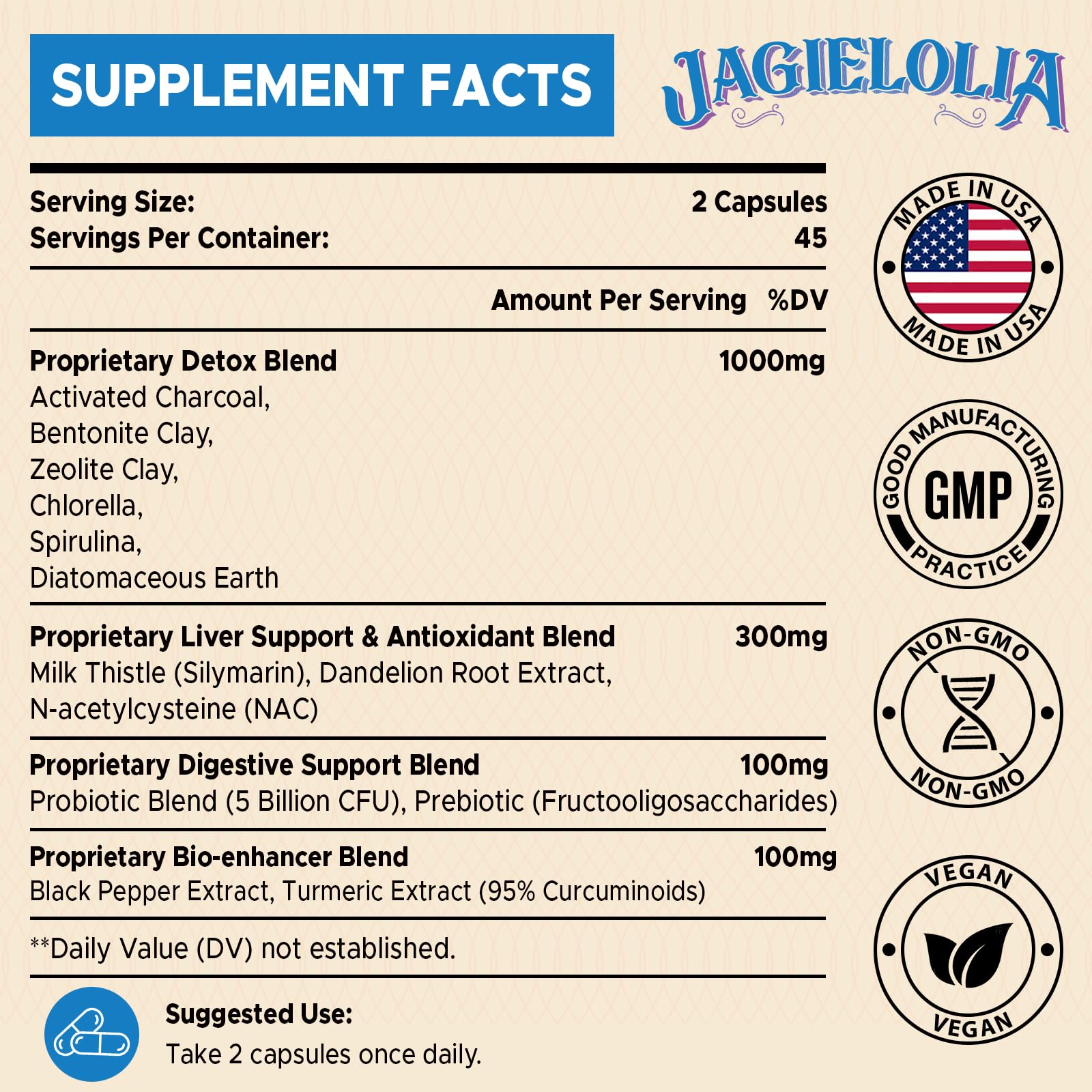 All-In-One Detox Binder Supplement 1500 MG - High Bioavailability, Liver Gut Detox Cleanse Jagielolia uk supplements