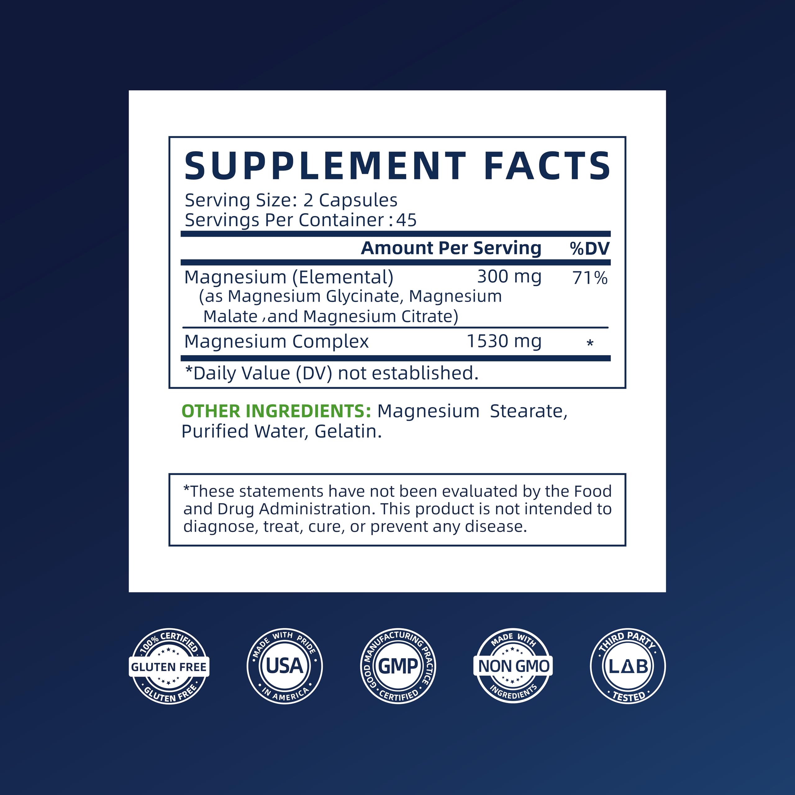 Vicwell Triple Magnesium Complex - 300mg Magnesium from Malate, Glycinate, and Citrate - Supports Stress Relief & Sleep, Nerves & Metabolism, Muscle Relaxation & Bone Health - 90 Capsules(1 Bottle) Vicwell uk supplements