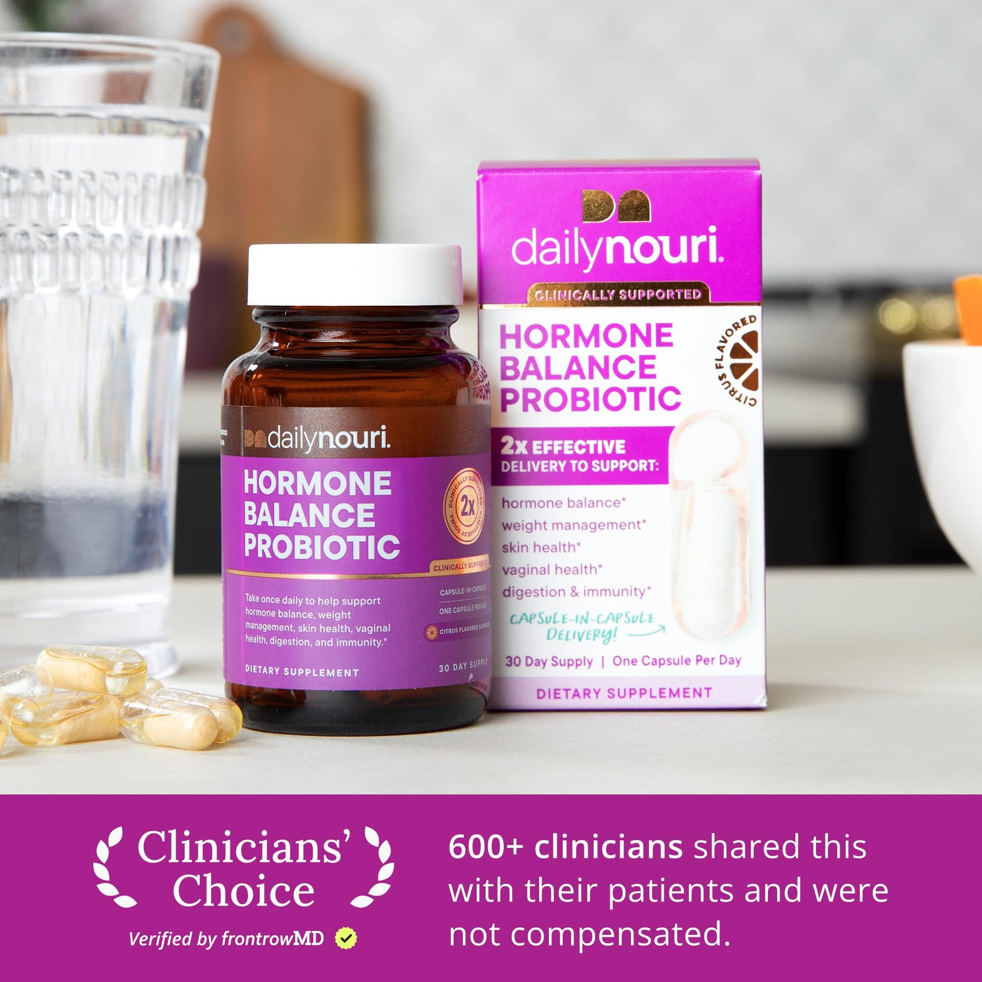 Daily Nouri Hormone Balance Probiotics for Women | Hormonal Balance Support | Vaginal pH + Gut Health | 7 Clinically Studied Strains + Omega | 30-Day Supply Daily Nouri uk supplements