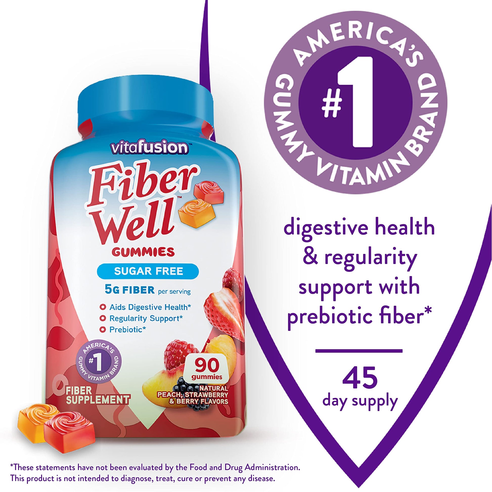 Vitafusion Fiber Well Sugar Free Fiber Supplement & Digestive Advantage Probiotic Vitafusion uk supplements