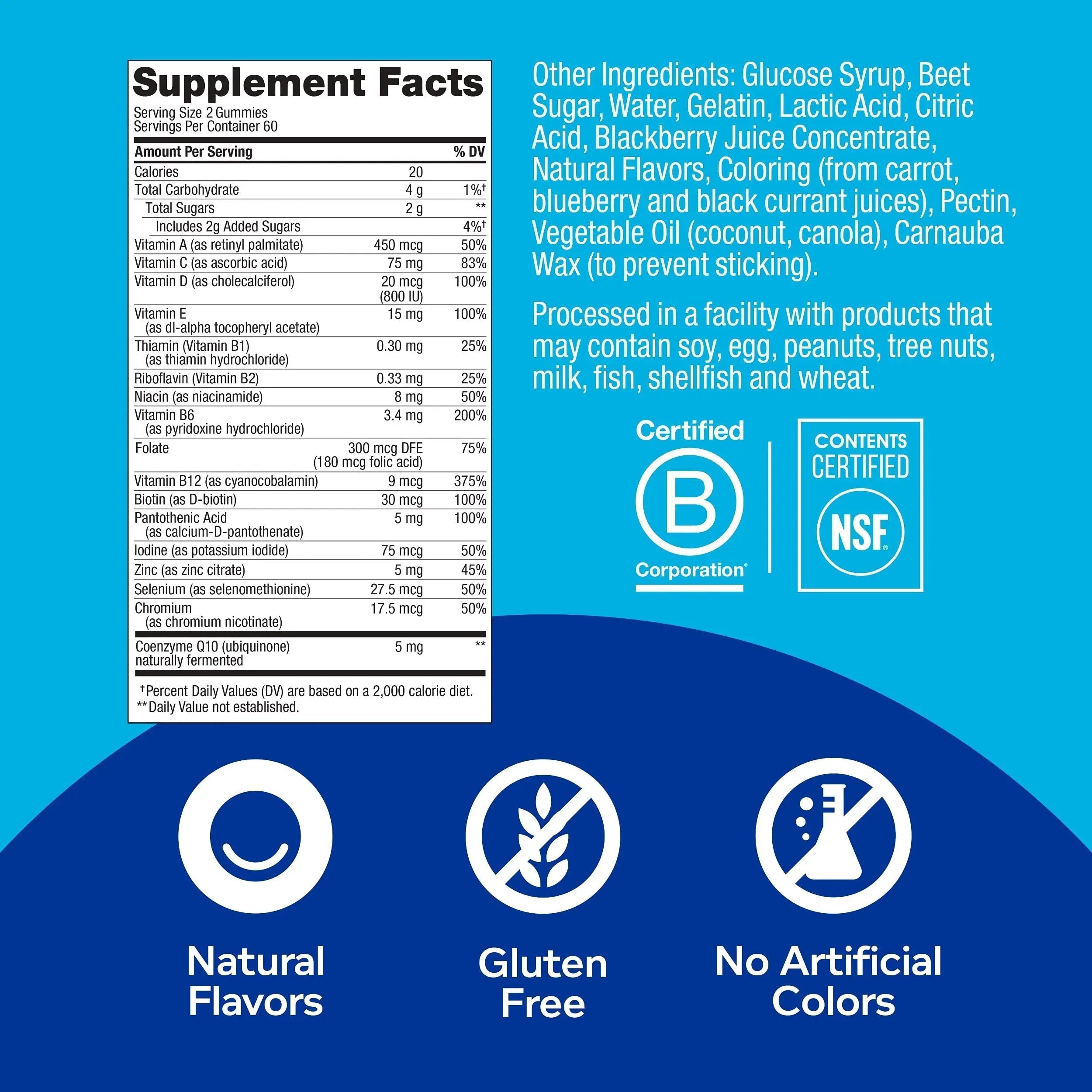 OLLY Hello Happy Gummy Worms Mood Support with Vitamin D, Saffron - 90 Count Men's Multivitamin Gummy Immune Support OLLY uk supplements