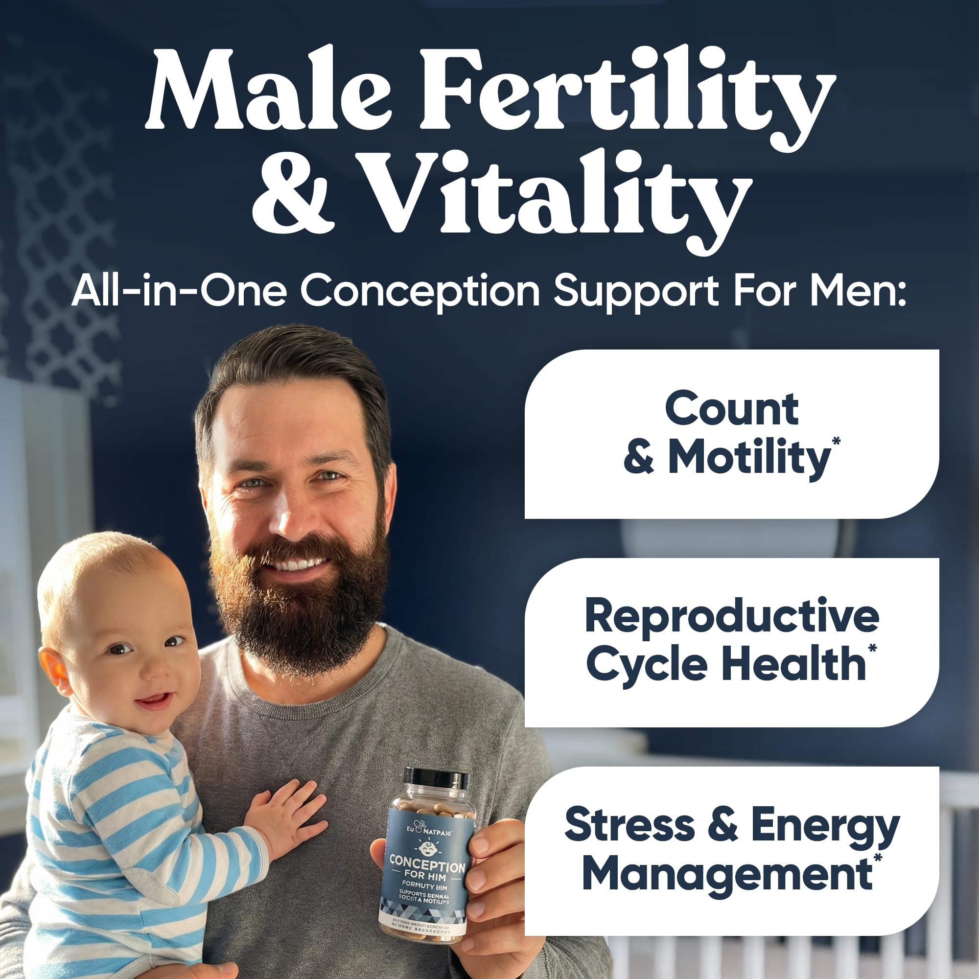 Conception for Him and Vital Liver Bundle - Male Fertility Booster & Prenatal Supplement + 9-in-1 Liver Support Eu Natural uk supplements