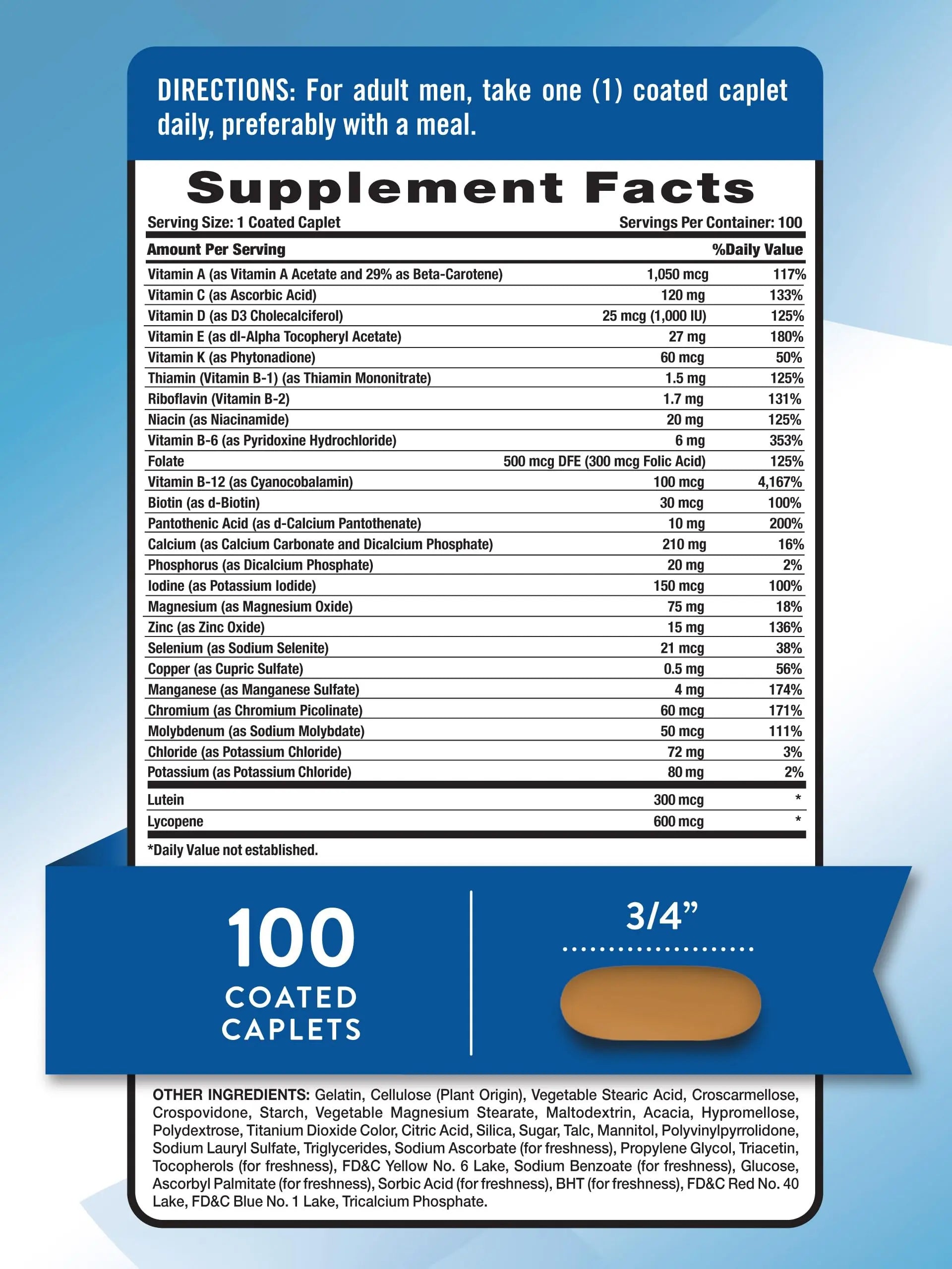 Nature's Truth Men's 50+ Multivitamin | with Vitamins A, C, E, B6 & B12 | 100 Count | Non-GMO & Gluten Free Nature's Truth uk supplements