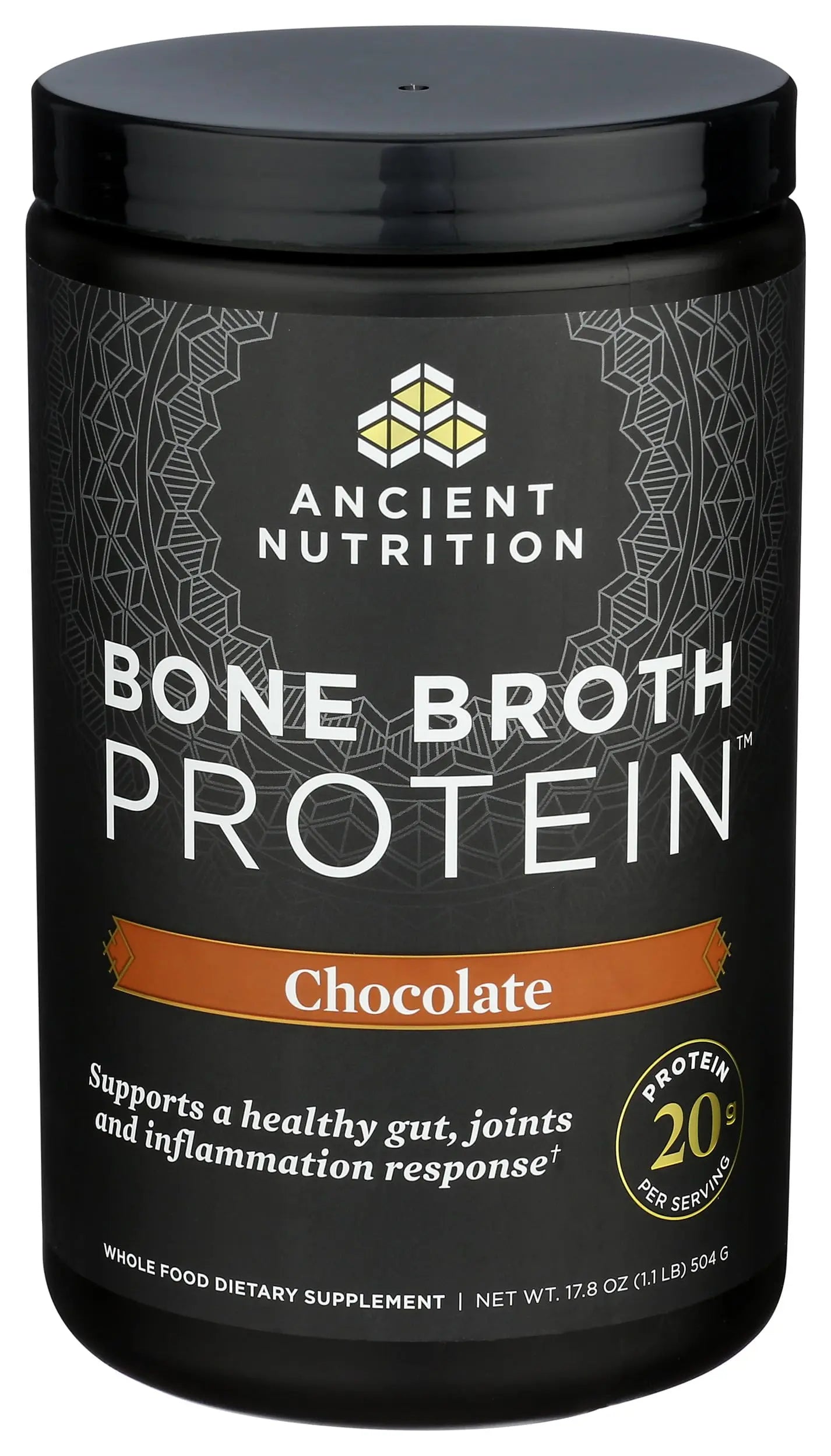Ancient Nutrition Protein Powder Made from Real Bone Broth, Chocolate, 20g Protein Per Serving, 20 Serving Tub, Gluten Free Hydrolyzed Collagen Ancient Nutrition uk supplements