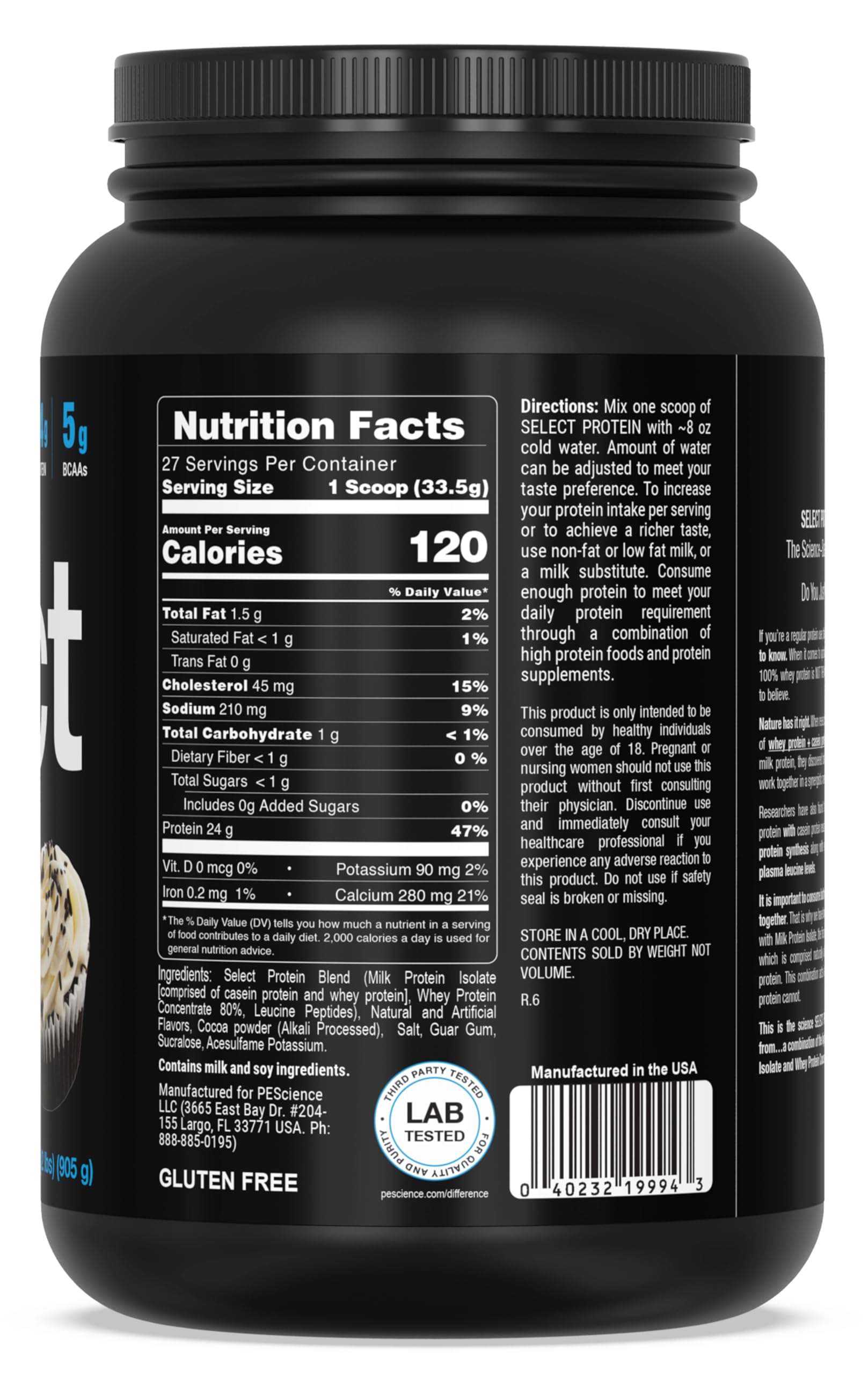 PEScience Select Low Carb Protein Powder, Chocolate Cupcake, 27 Serving, Keto PEScience uk supplements