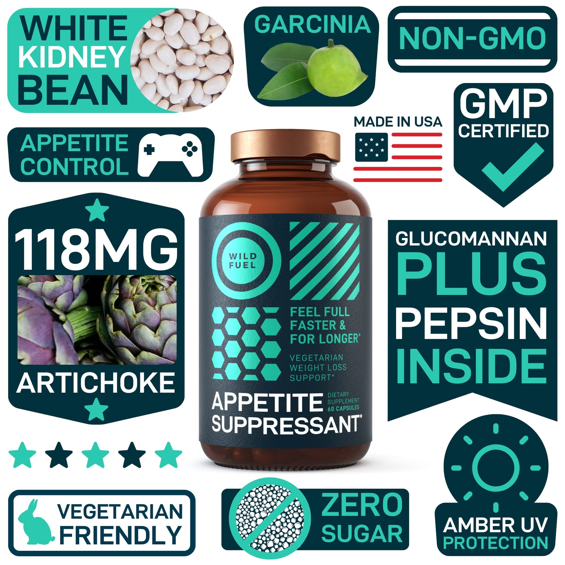 Appetite Suppressant for Weight Loss, Hunger Suppressant - Diet Pills That Work Fast WILD FUEL uk supplements